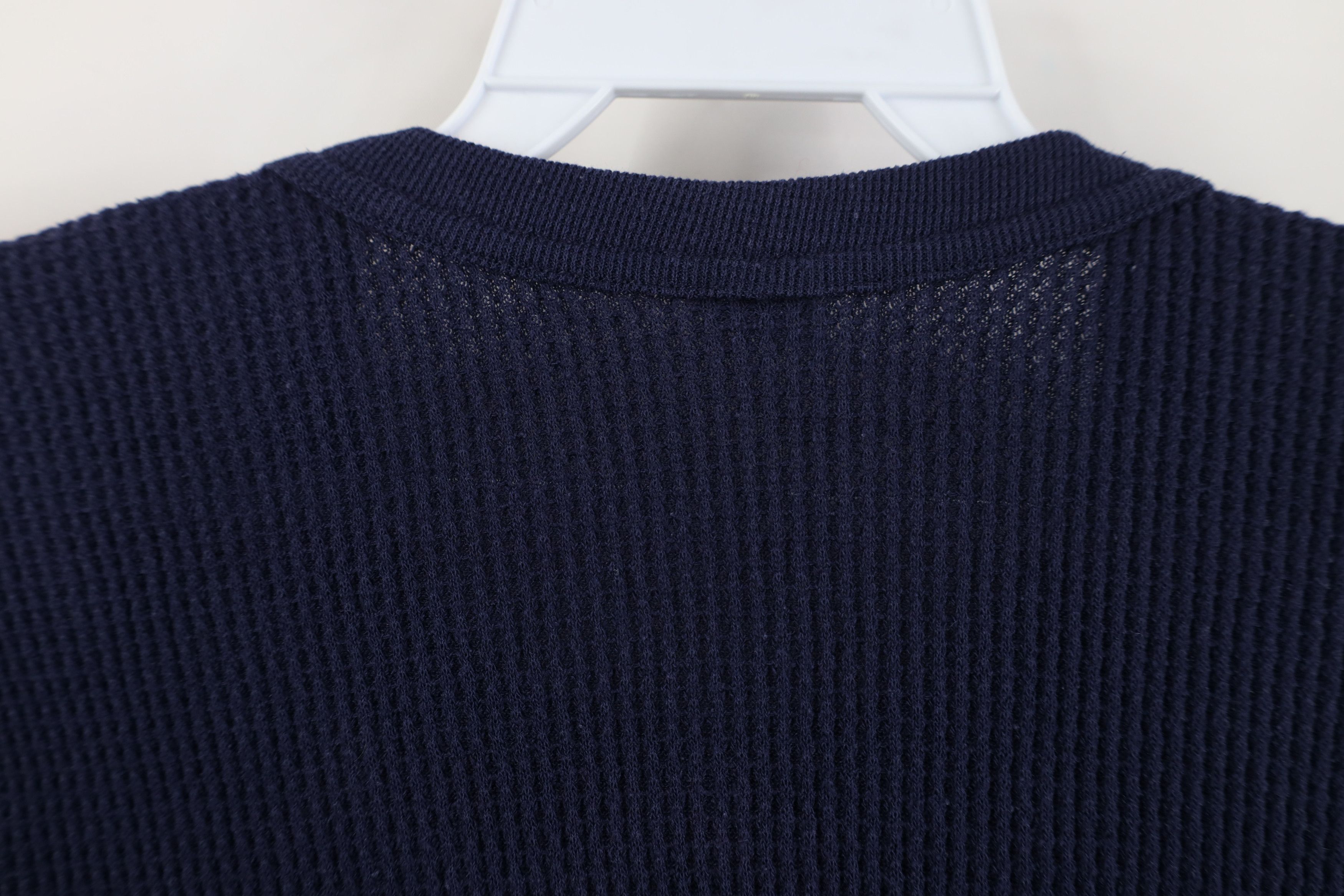Vintage Vintage 70s Streetwear Thermal Waffle Knit T-Shirt Blue USA Size US L / EU 52-54 / 3 - 7 Thumbnail