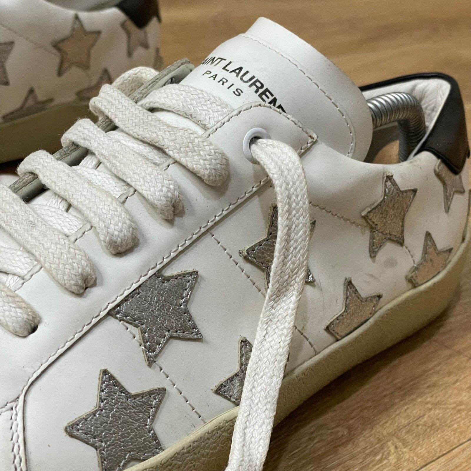 Yves Saint Laurent SAINT LAURENT Sneakers Star Court Classic Leather YSL Womens Size US 10 / IT 40 - 1 Thumbnail