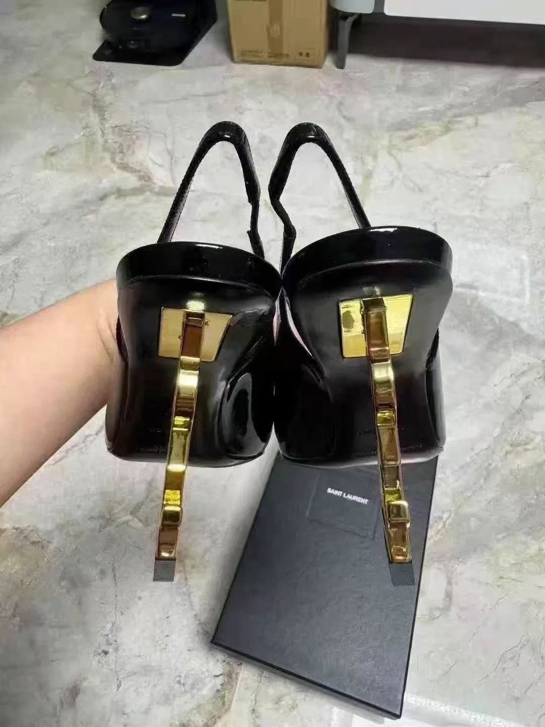 Yves Saint Laurent YSL Saint Laurent Black Satin Pumps Size 37 New Size US 6.5 / IT 36.5 - 3 Thumbnail