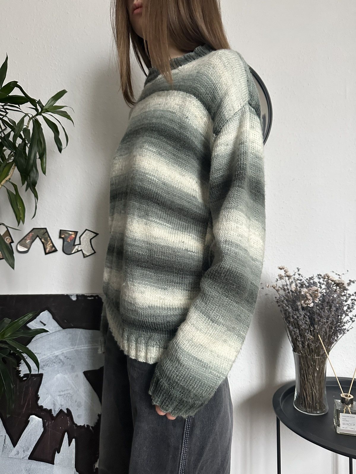 Japanese Brand × Vintage Striped Sweater Cozy Oversized Knit Pullover Size ONE SIZE - 6 Thumbnail