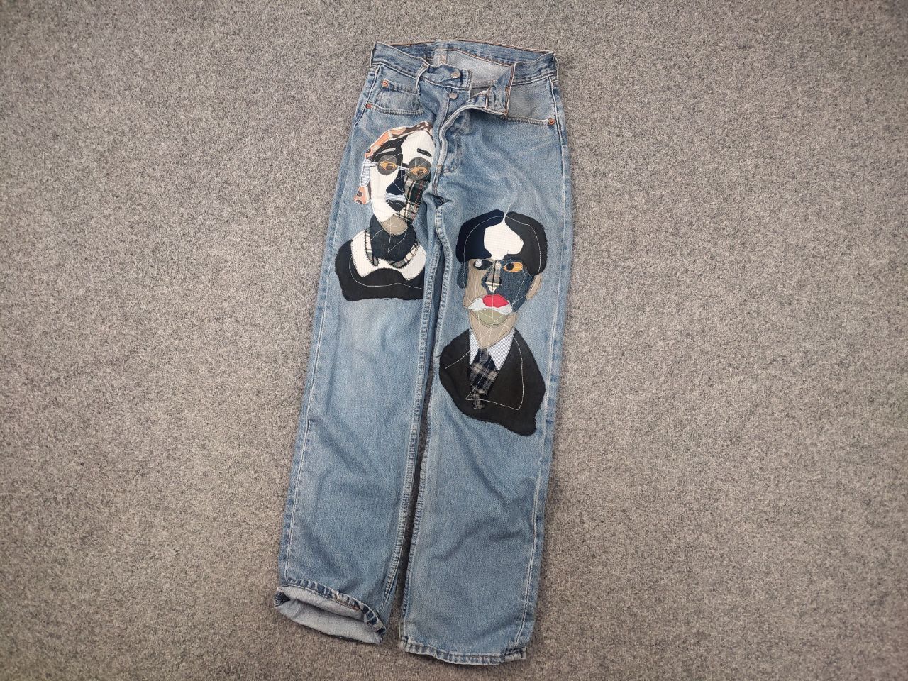 Levi's Vintage 90's Levis 501 Sashiko Patchwork Face Jeans watanabe Size US 33 - 3 Thumbnail
