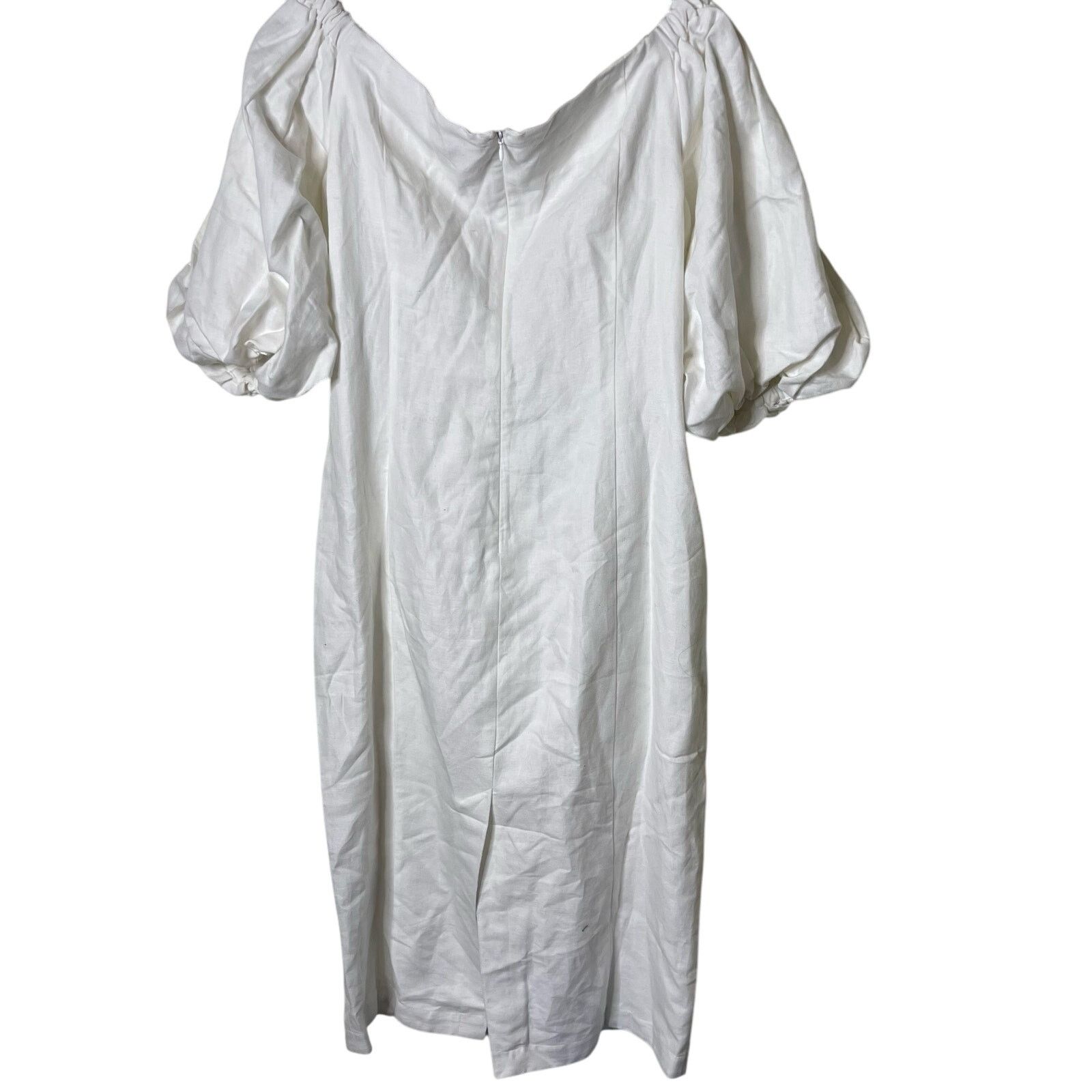Mara Hoffman Mara Hoffman White Linen NAMARI Pencil DRESS Puff sleeve 12 Size XL / US 12-14 / IT 48-50 - 9 Thumbnail