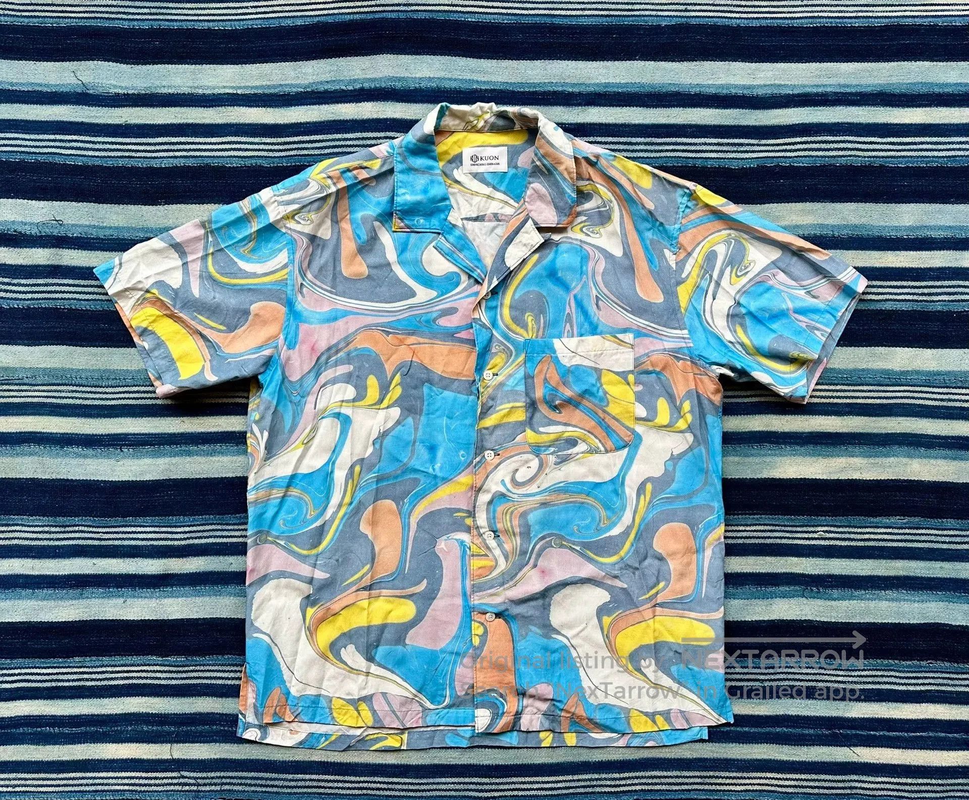 KUON kuon suminagashi camp collar shirt. Size US S / EU 44-46 / 1 - 6 Thumbnail