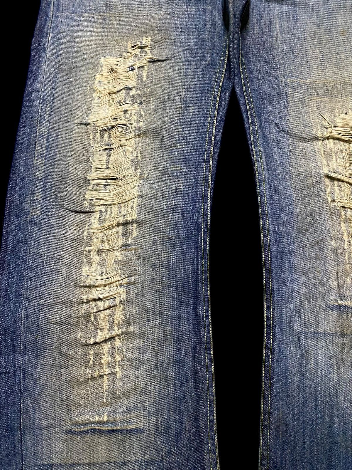 Kapital Dondup Distressed Wide Leg Jeans Vintage Washed Denim Size US 34 / EU 50 - 7 Thumbnail