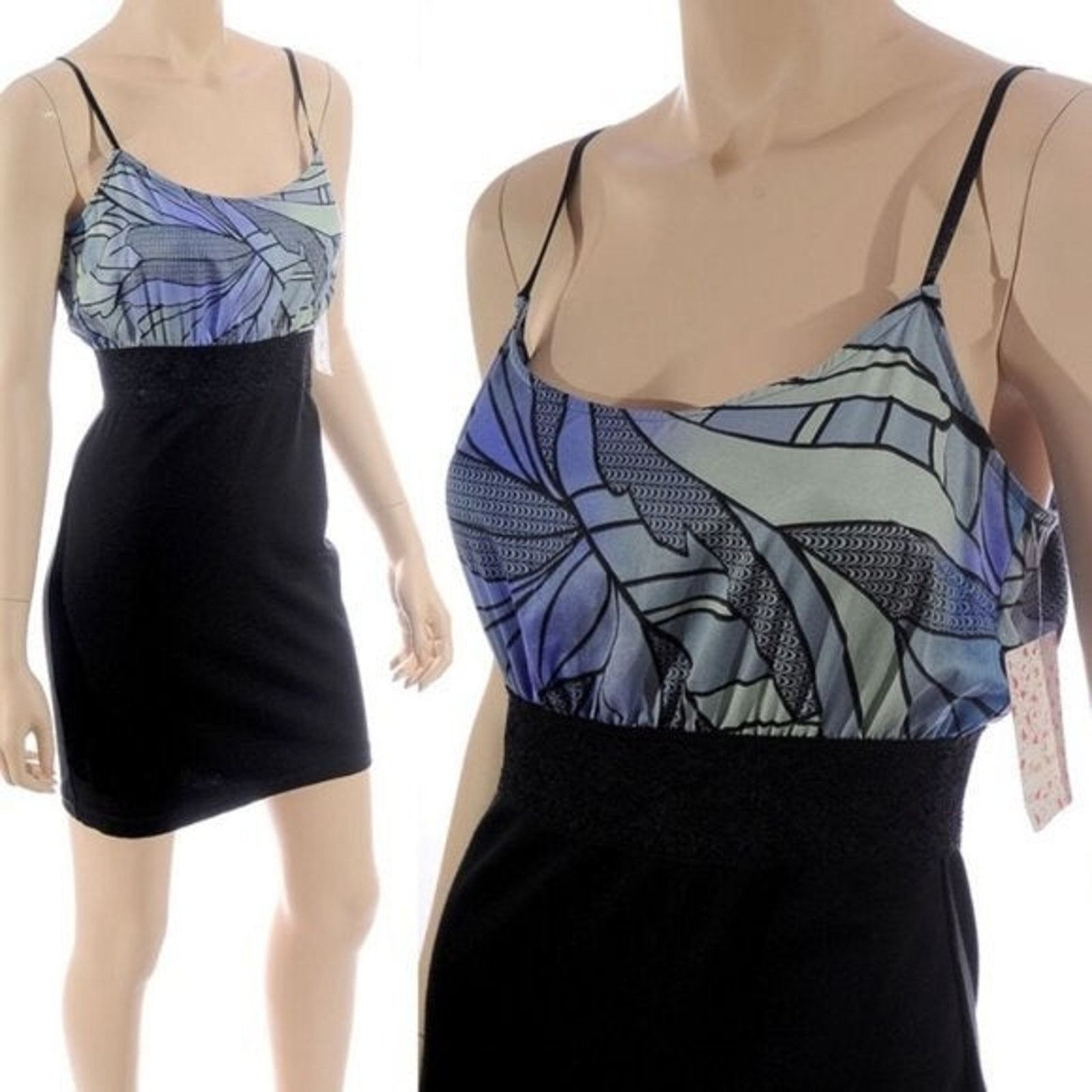 Free People Free People Abstract Spaghetti Strap Mini Dress XS Vintage Size XS / US 0-2 / IT 36-38 - 1 Thumbnail