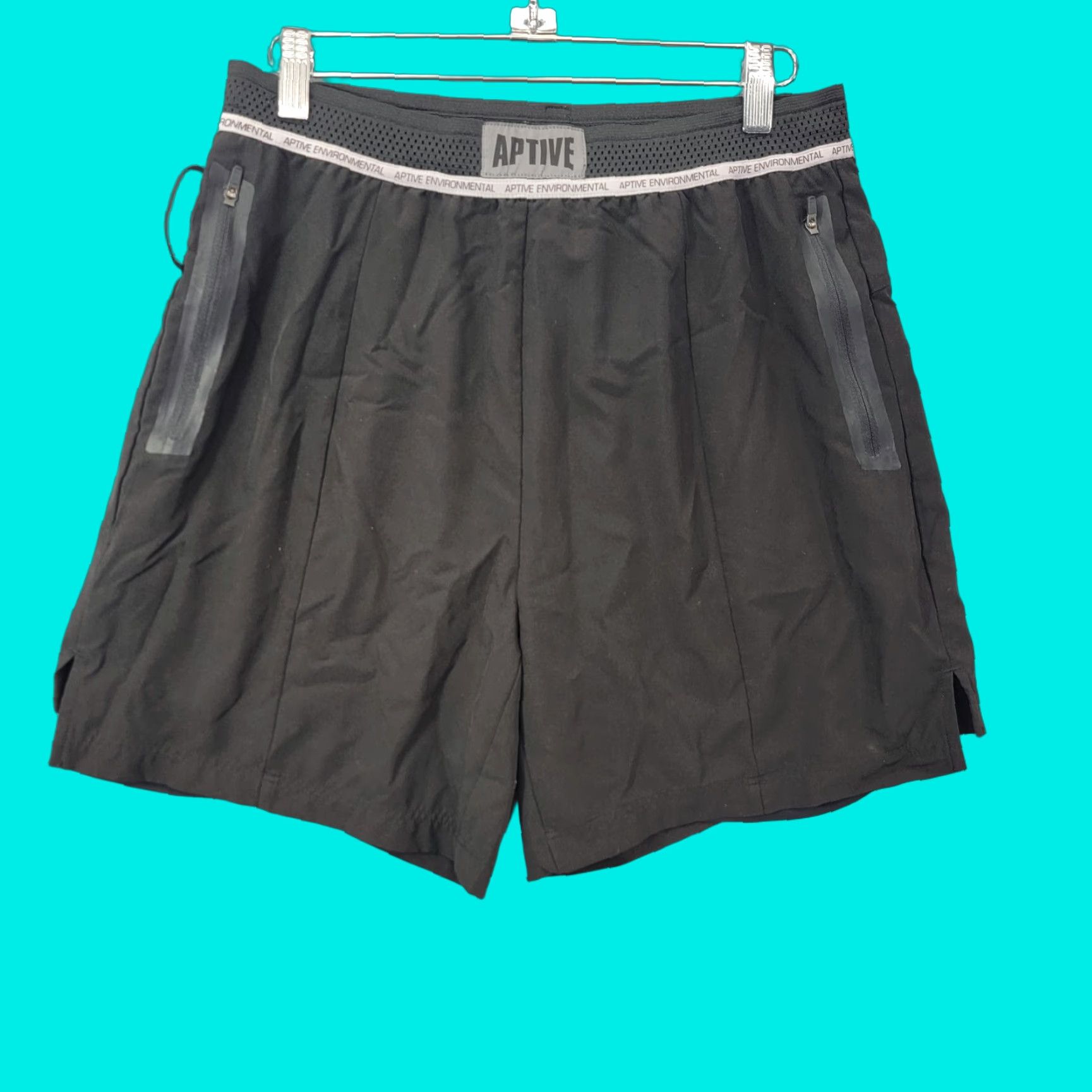 Vintage Aptive Shorts Mens Medium Black gym workout boxing running mmxx environmental Short Bermuda Sports Mens Black Size US 31 - 1 Thumbnail