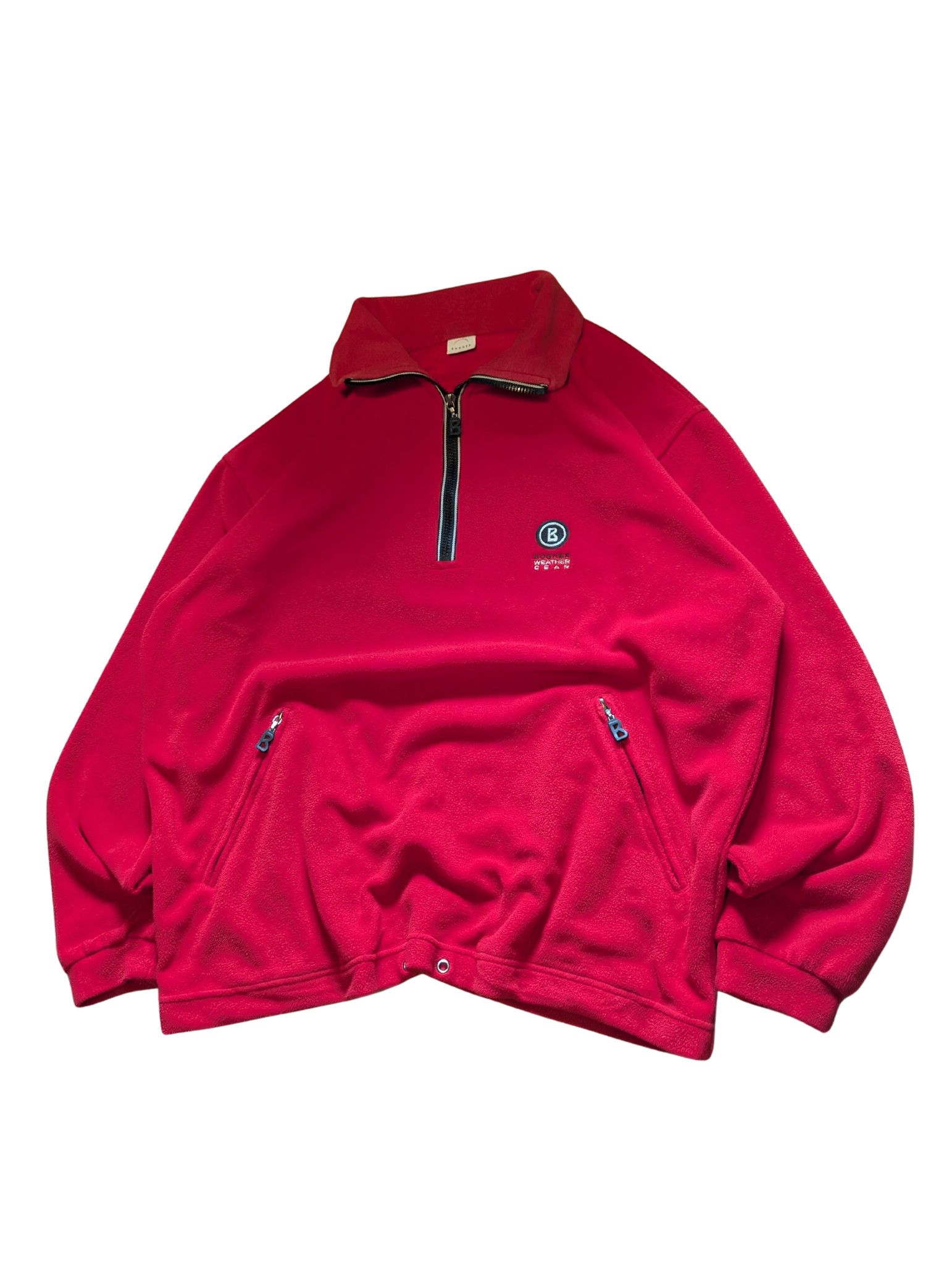 Bogner Vintage Bogner Fleece Half-Zip Pullover Red Size L Size US L / EU 52-54 / 3 - 1 Thumbnail
