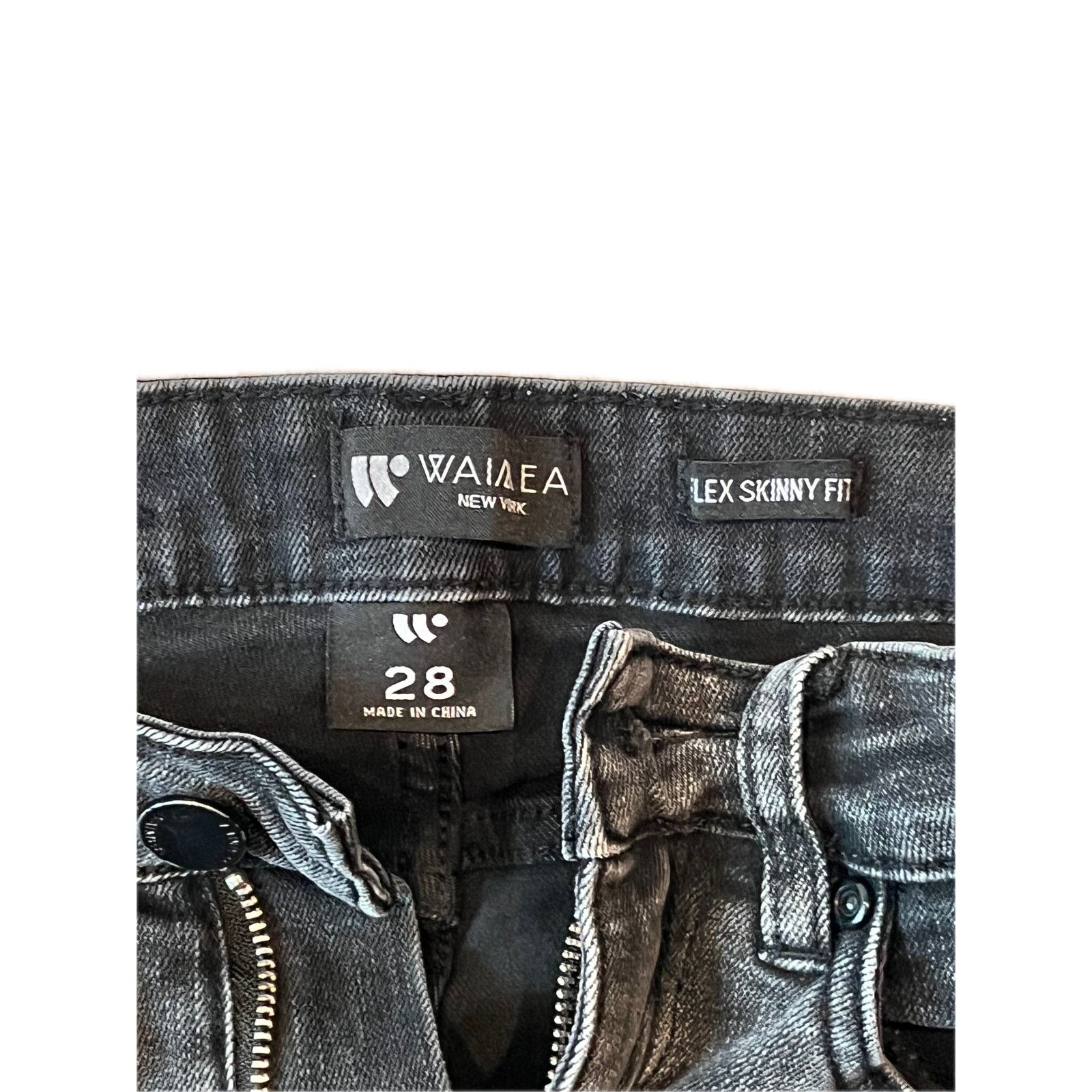 Waimea Waimea Slim Fit Distressed Streetwear Black Jeans Mens 28x28 Size US 28 / EU 44 - 3 Thumbnail