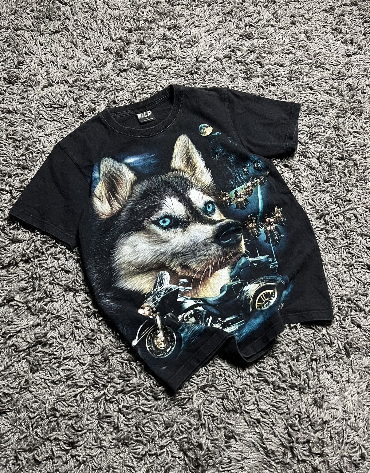 Band Tees Vintage Caballo Husky Biker Graphic T-Shirt Glow In The Dark Size US S / EU 44-46 / 1 - 1 Thumbnail