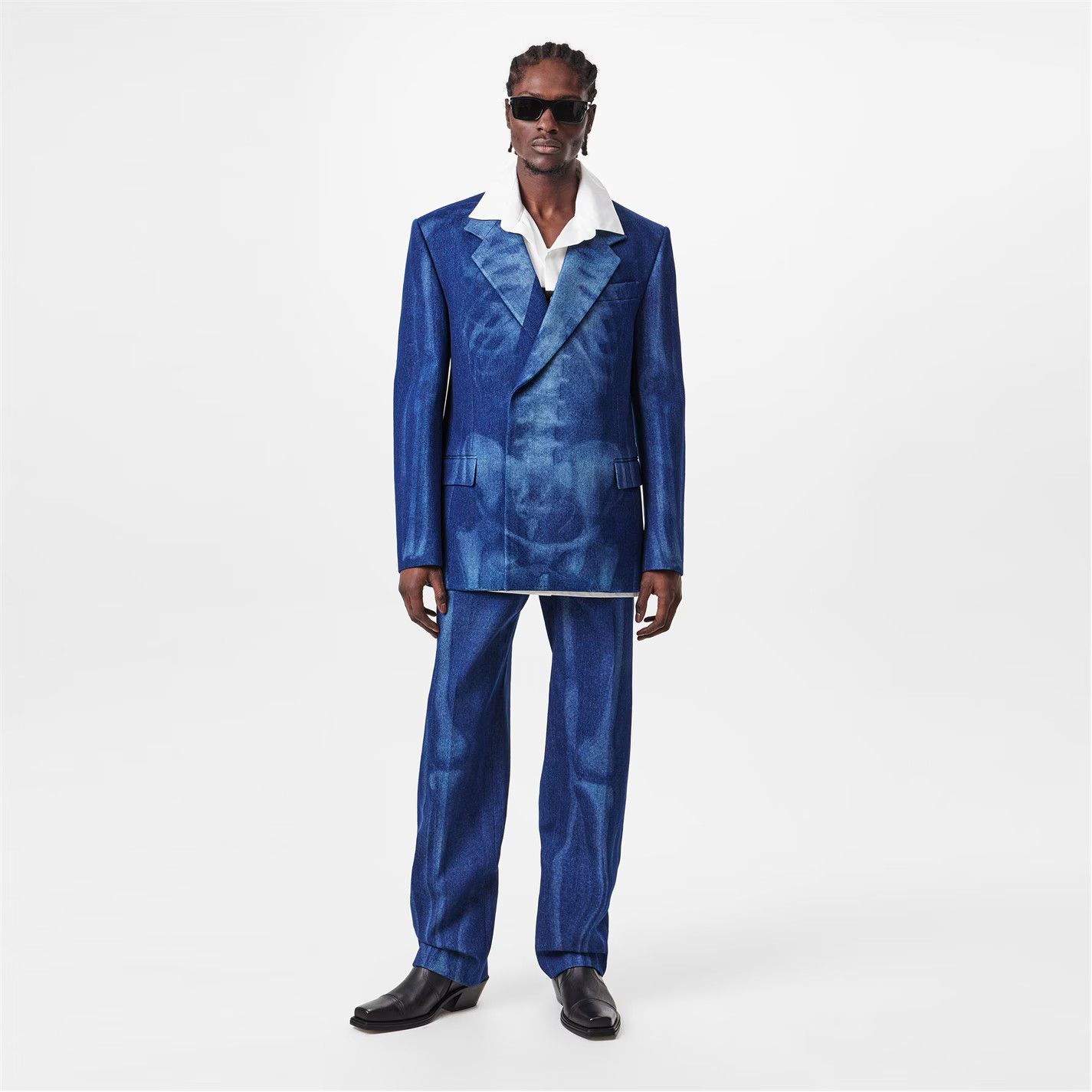 o1g2r1mq0226 Double-Breasted Jacket in Blue