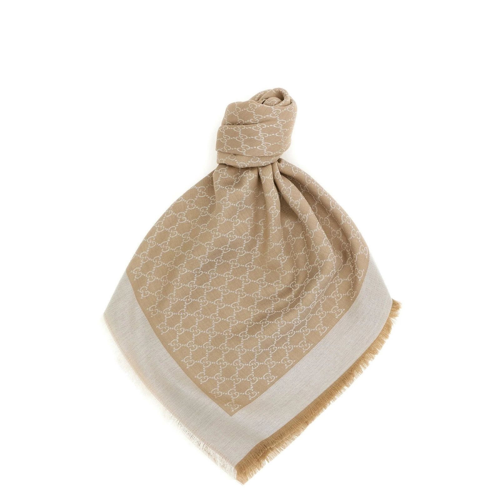 Gucci GUCCI GG Beige Wool Silk Shawl New & Authentic Size ONE SIZE - 1 Thumbnail