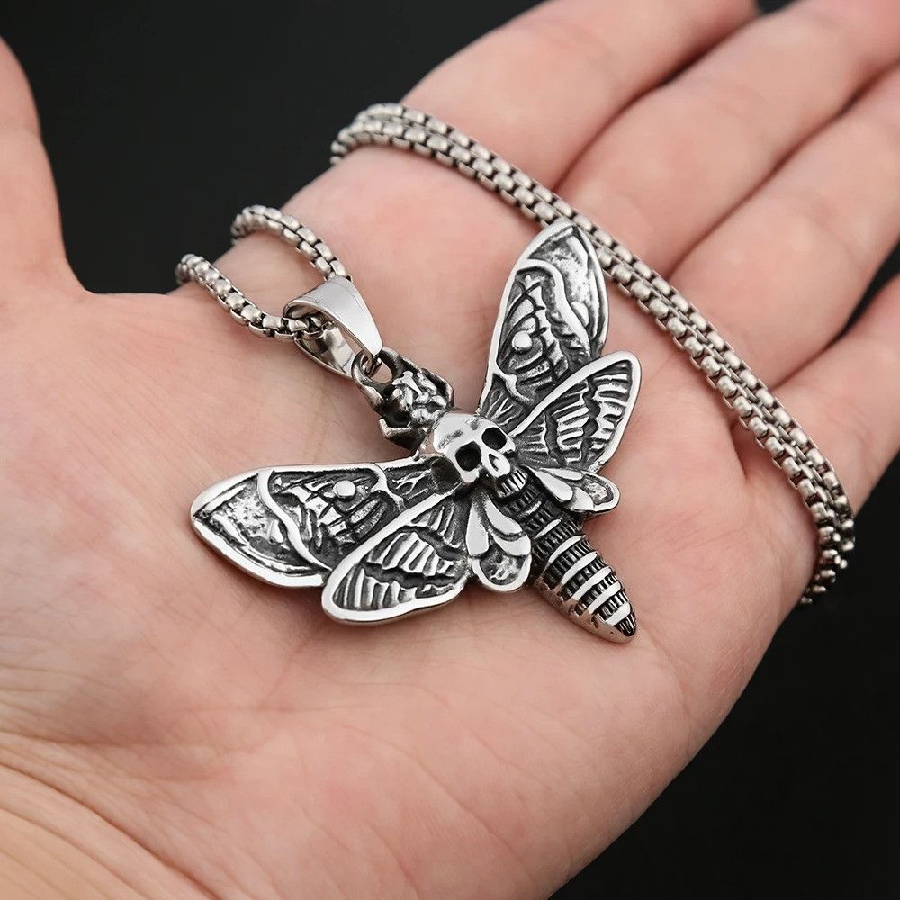 Other Skull Moth Pendant Necklace Size ONE SIZE - 1 Thumbnail