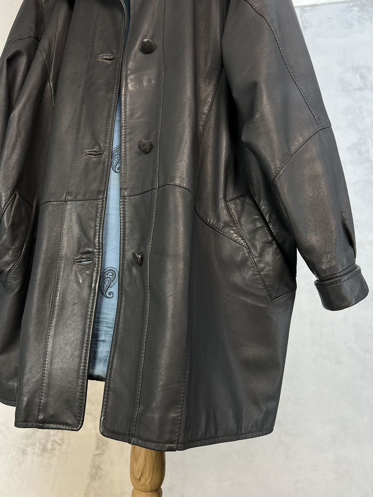 Genuine Leather Vintage Leather Jacket Size L - XL Size XL / US 12-14 / IT 48-50 - 3 Thumbnail