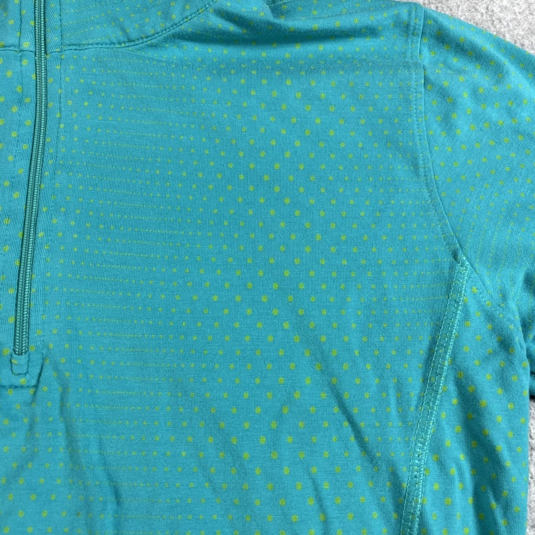 Vintage tasc Performance 1/4 Zip Shirt Women Medium Green Polka Dot Bamboo Athletic Hike Size M / US 6-8 / IT 42-44 - 6 Thumbnail
