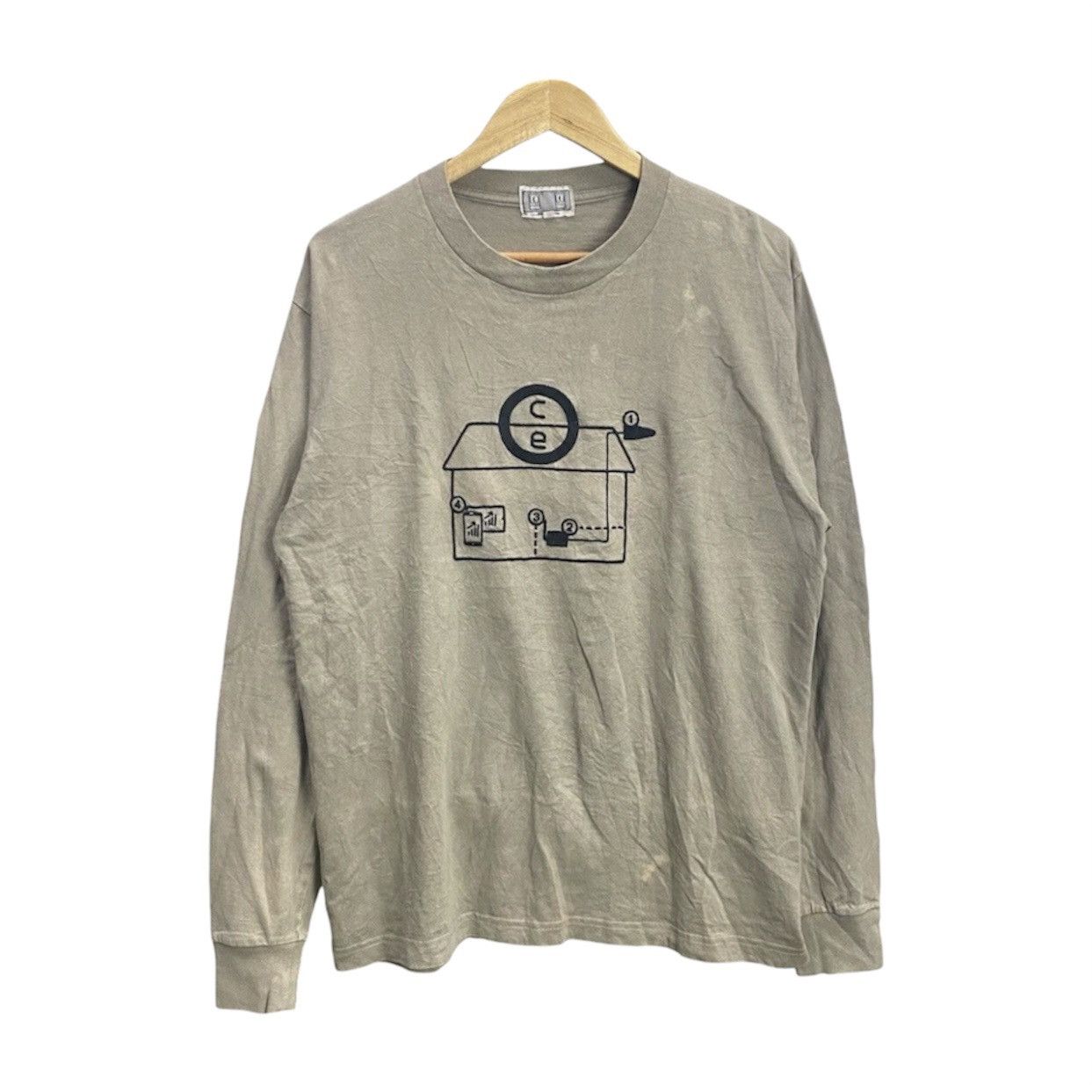 Cav Empt Cav Empt Overdye System Long Sleeve Tee Grey/Beige Graphic Size US M / EU 48-50 / 2 - 1 Thumbnail