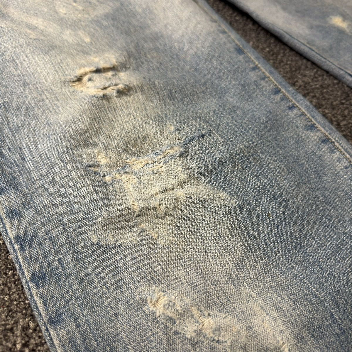 Dolce & Gabbana Vintage Rare 90s Blue Faded Distressed Denim Size US 34 / EU 50 - 6 Thumbnail