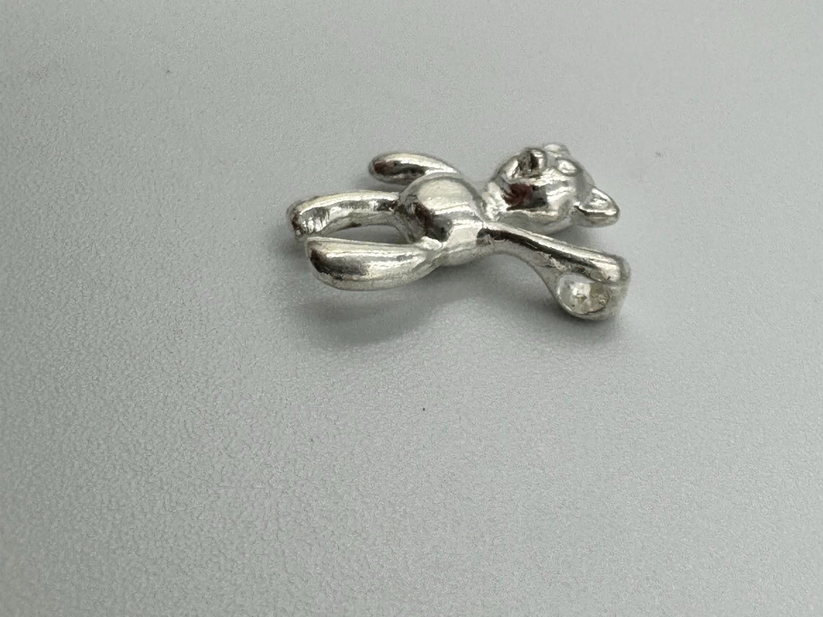 Designer Sterling Silver Teddy Bear Charm Pendant Kids Children .925 Size ONE SIZE - 3 Thumbnail