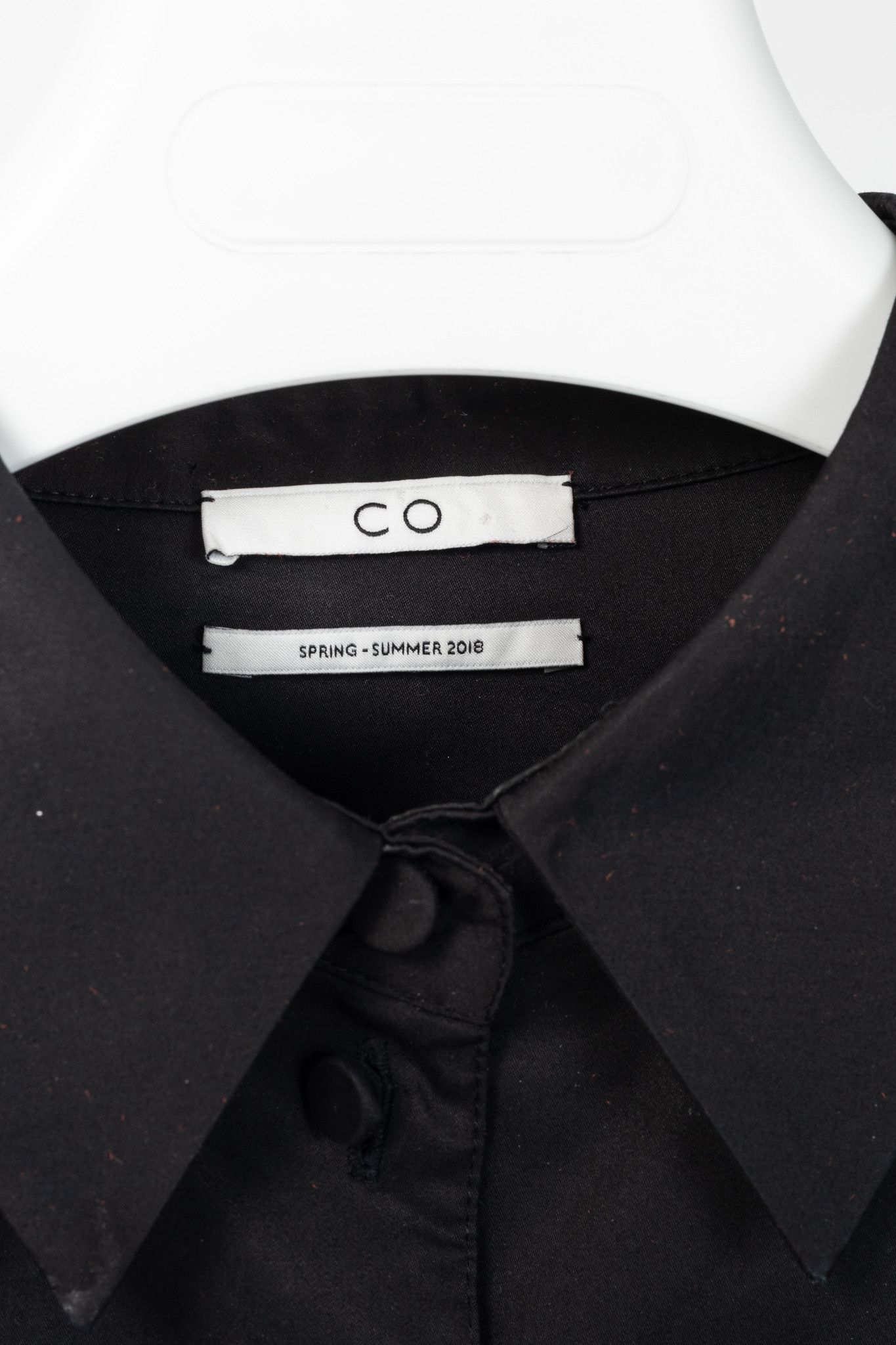 CO Co SS18 Black Cotton Poplin Pleated-Back Shirt Size M / US 6-8 / IT 42-44 - 4 Thumbnail