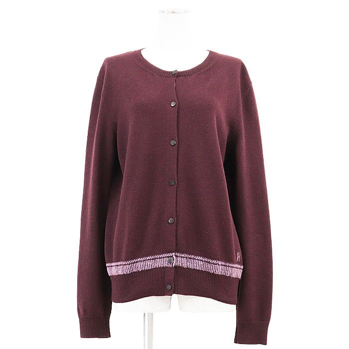 Hermes Hermes Hermes 100% Wool Cardigan Leather Tops DUTY FREE for USA Size ONE SIZE - 1 Thumbnail