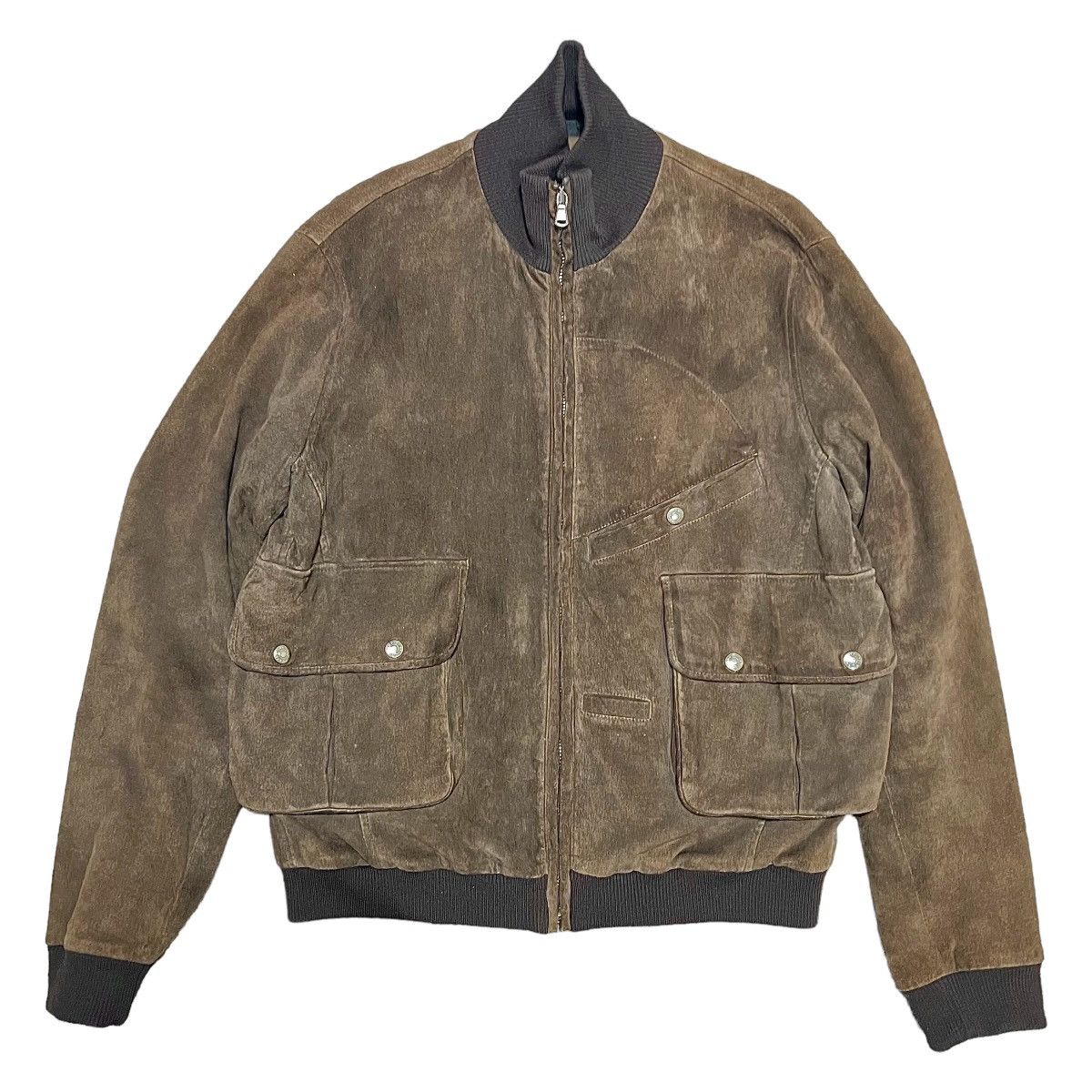 Helmut Lang HELMUT LANG 2005AW SUEDE LEATHER BOMBER JACKET DARK BROWN Size US M / EU 48-50 / 2 - 1 Thumbnail