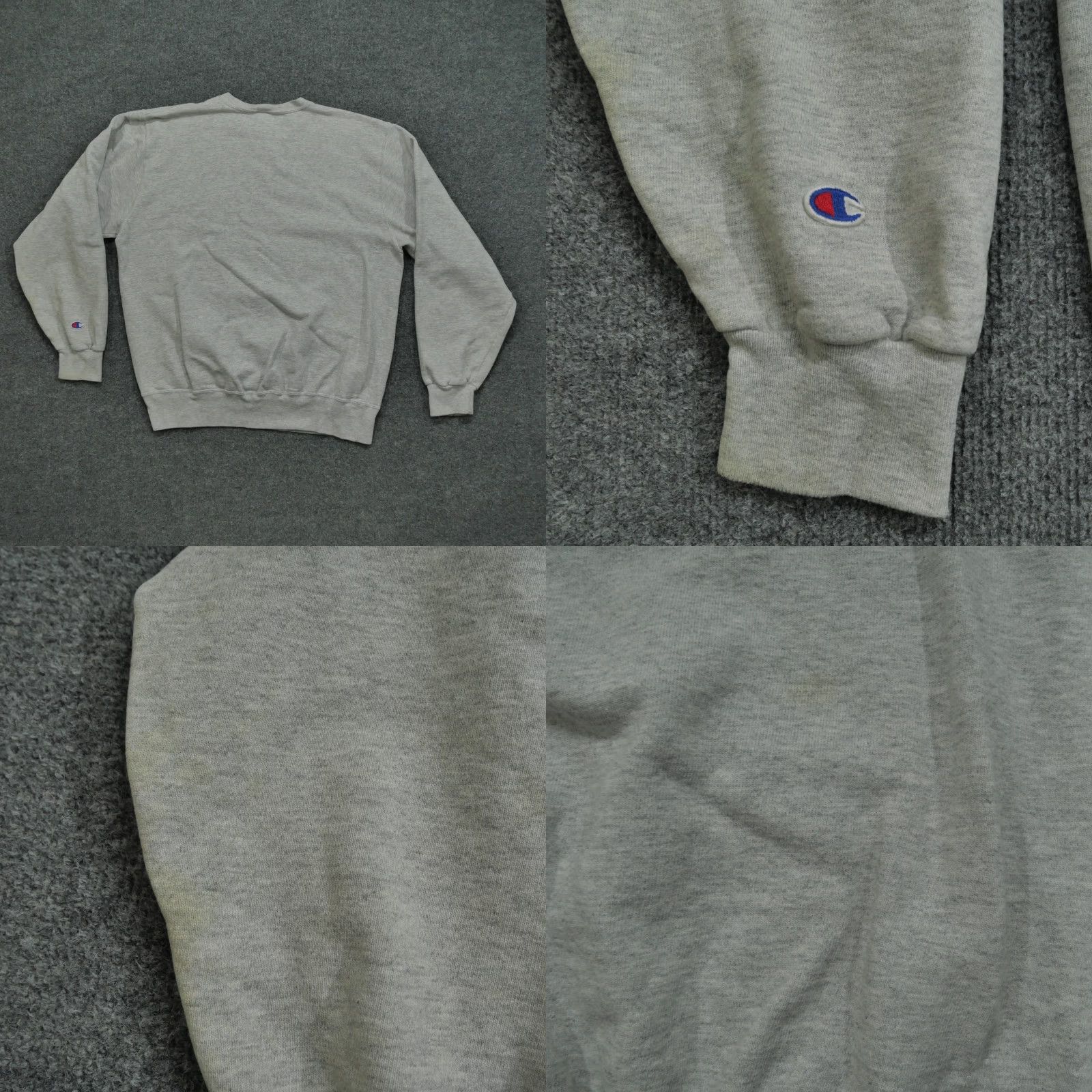 Champion VINTAGE Champion Sweatshirt Mens L Grey Pullover 90s Y2K Logo, Crew Neck, Long Sleeve, Cotton-Polyester, Fleece, Winter, 90s, Sweatshirt, Regular Fit Size US L / EU 52-54 / 3 - 9 Thumbnail