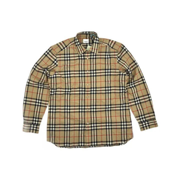 Burberry Burberry Burberry Beige Check Long Sleeve Shirt-2507 Size US XL / EU 56 / 4 - 1 Thumbnail