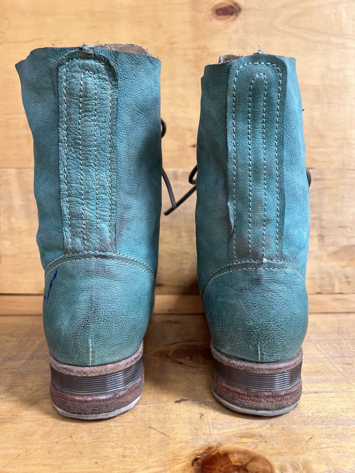 A.S.98 Airstep AS98 Green Leather Biker Ankle Boots Size US 10 / IT 40 - 8 Thumbnail