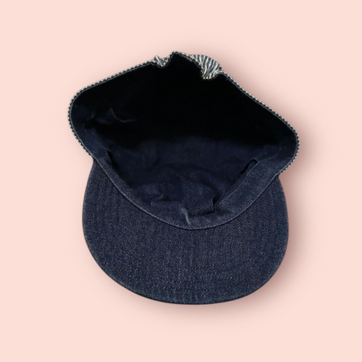 Japanese Brand × Vintage RARE REVERSIBLE DENIM/HICKORY STRIPES WORKER HAT JAPAN Size ONE SIZE - 25 Thumbnail