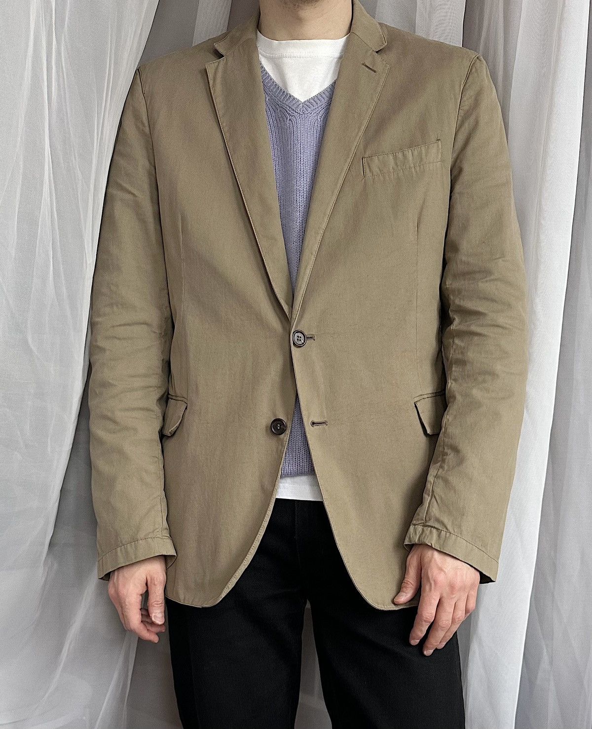 Prada PRADA FW 2006 Padded Shoulders Cotton Jacket Blazer Vintage Size US M / EU 48-50 / 2 - 3 Thumbnail