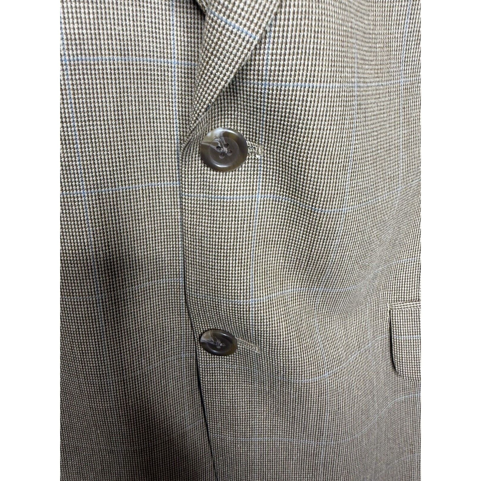 Lauren Ralph Lauren Lauren Ralph Men Sport Coat Blazer Beige Plaid Silk Wool 42R Size US XL / EU 56 / 4 - 3 Thumbnail