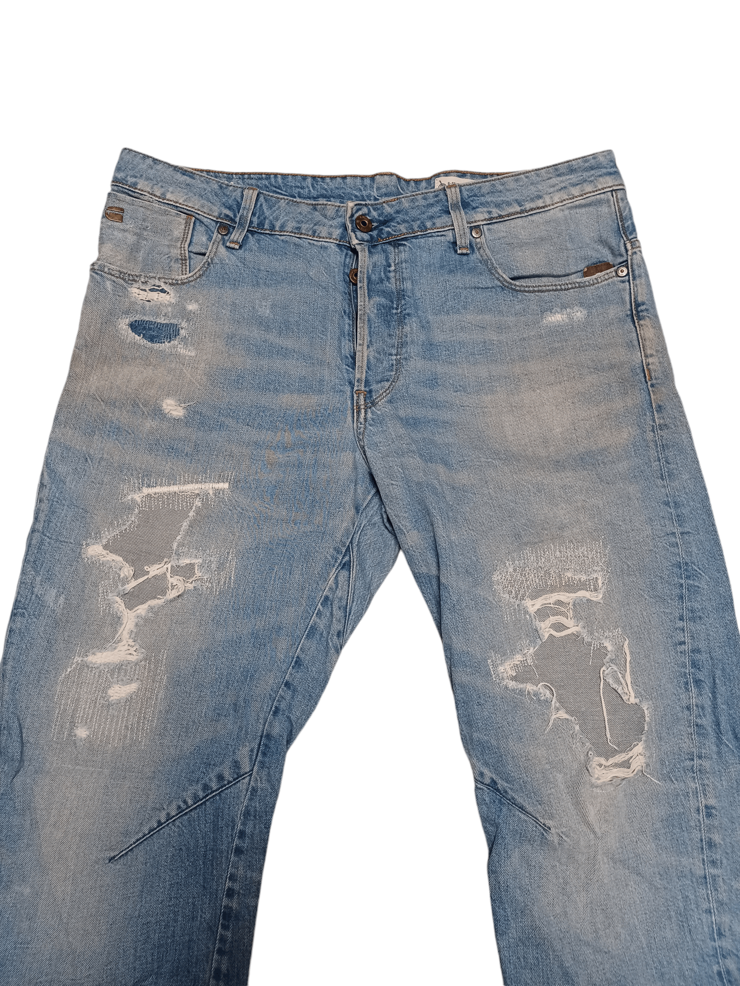 G-Star G STAR RAW DISTRESSED DENIM AVANT GARDE JAPANESE STYLE JEANS Size US 35 - 2 Thumbnail