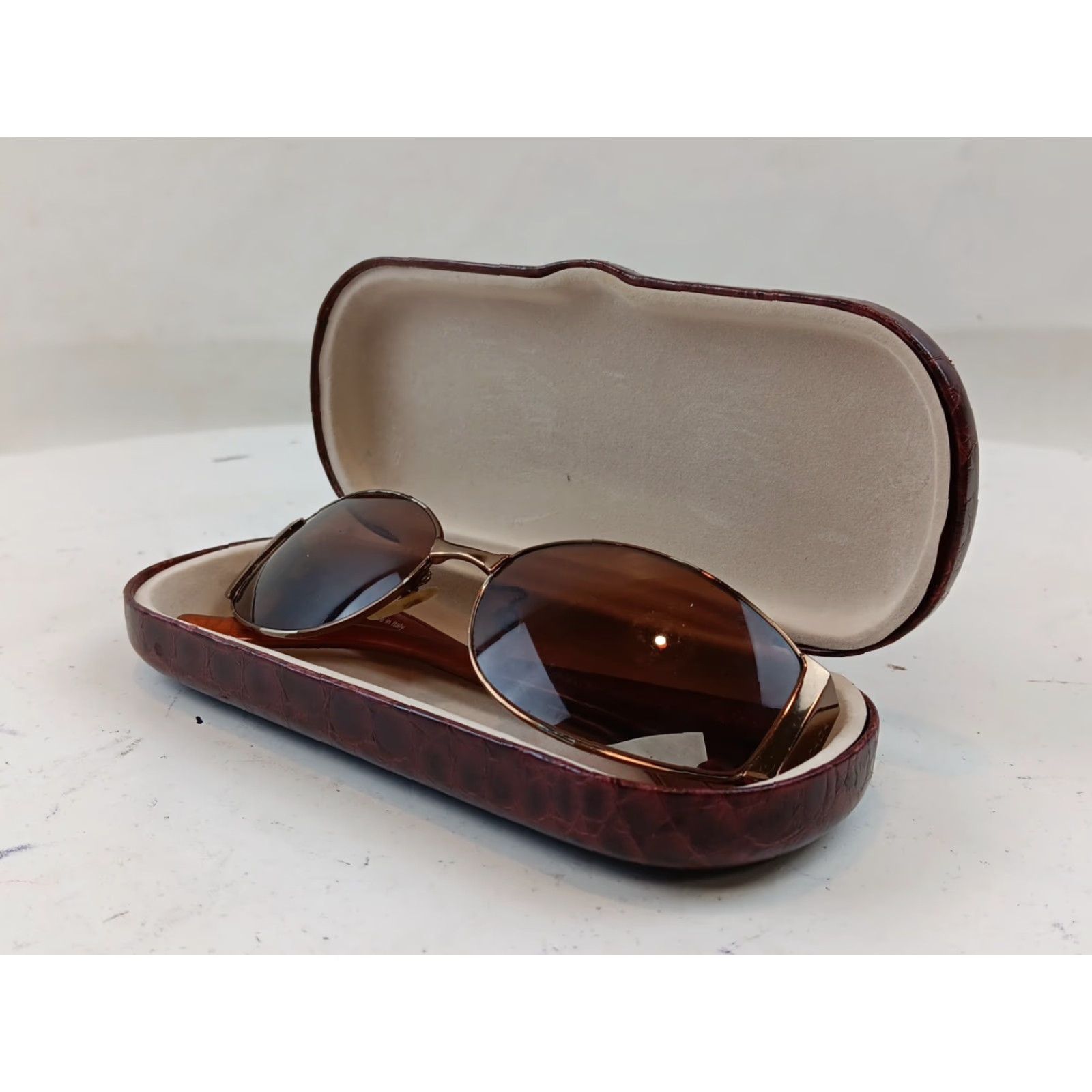 Escada VINTAGE Escada Sunglasses SES 516S Brown Shield Designer Oval Crystals Italy READ Size ONE SIZE - 4 Thumbnail