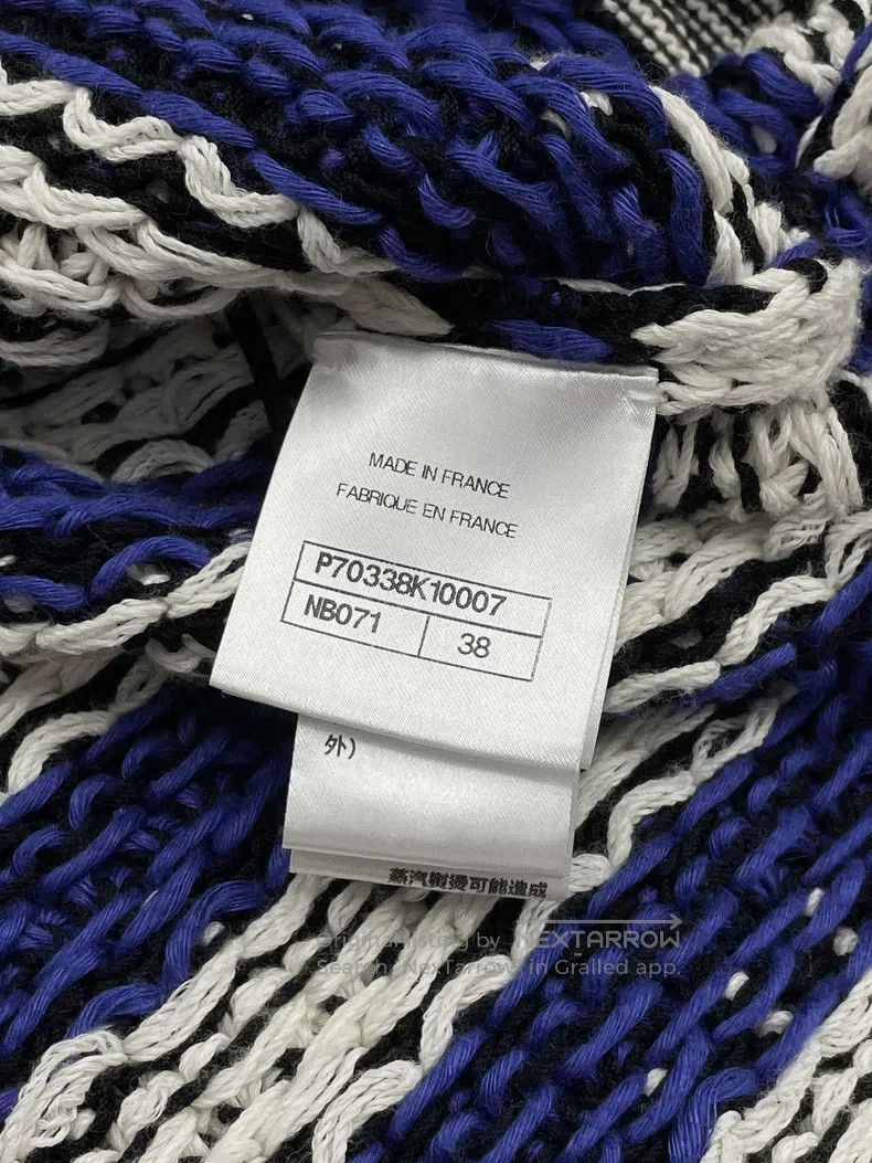 Chanel Chanel 21C blue and white striped knitted cardigan jacket Size XS / US 0-2 / IT 36-38 - 6 Thumbnail