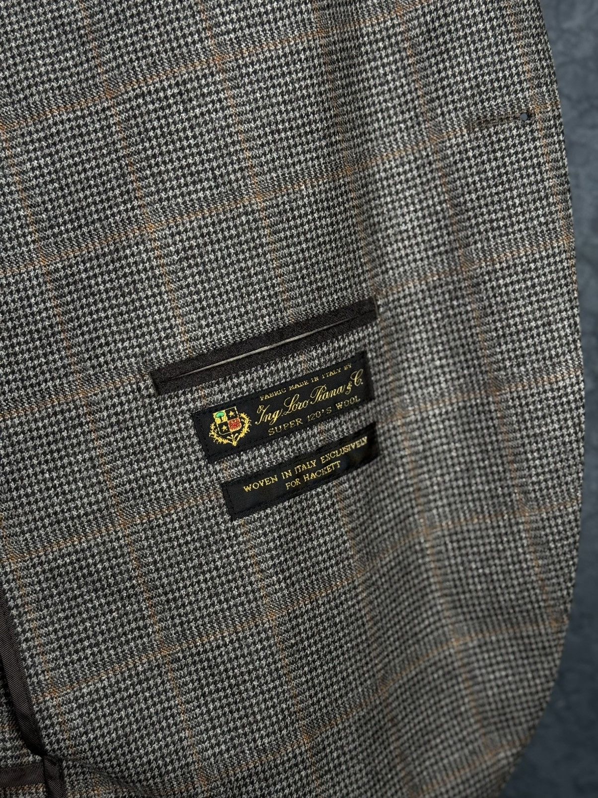 Hackett Men's Hackett London Loro Piana Wool Check Blazer Jacket Size US XL / EU 56 / 4 - 11 Thumbnail