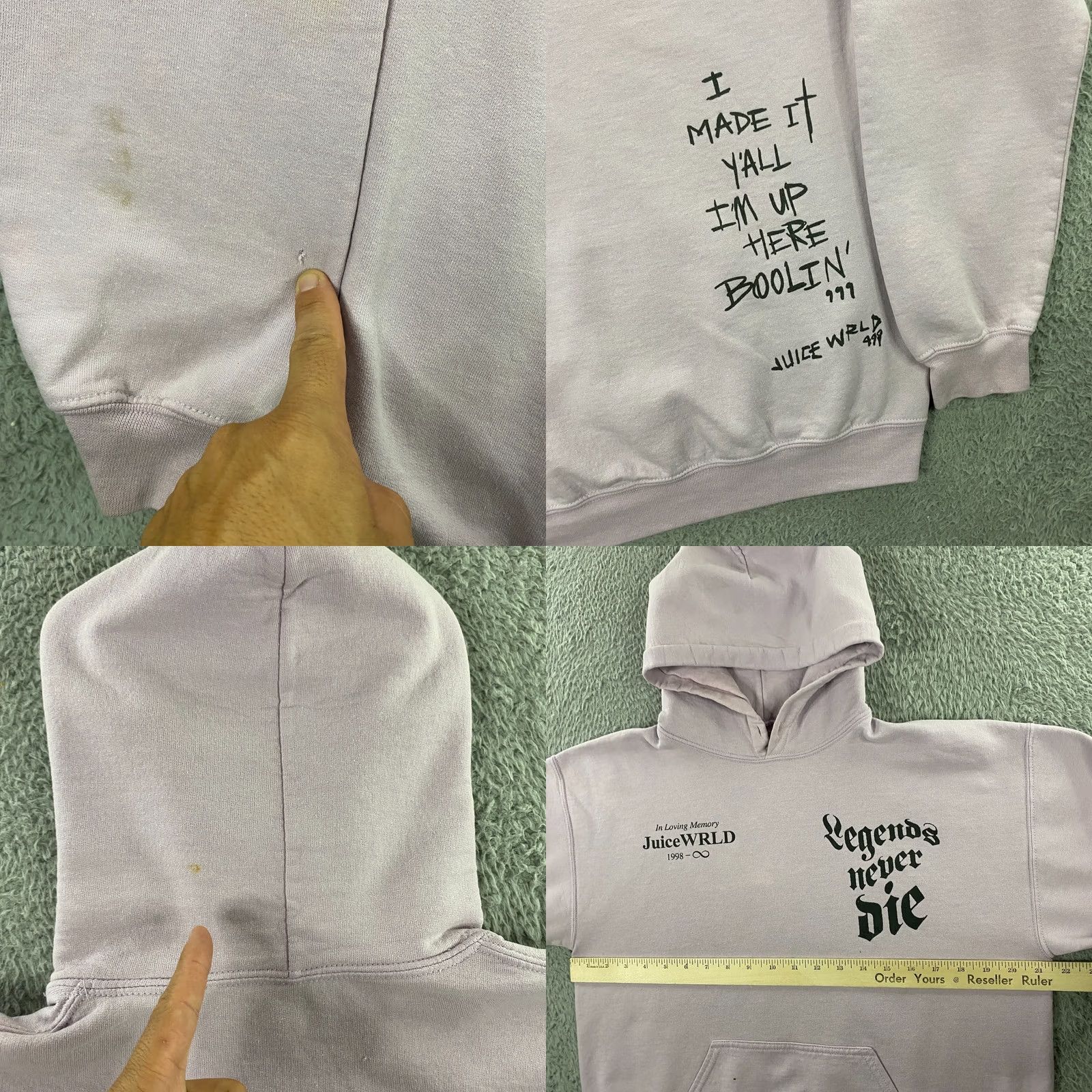 Vintage Juice WRLD Hoodie M Purple 999 Hooded Pocket Logo Purple Men Regular Fleece Cotton Blend Sweatshirt 1999 Sports Size US M / EU 48-50 / 2 - 9 Thumbnail