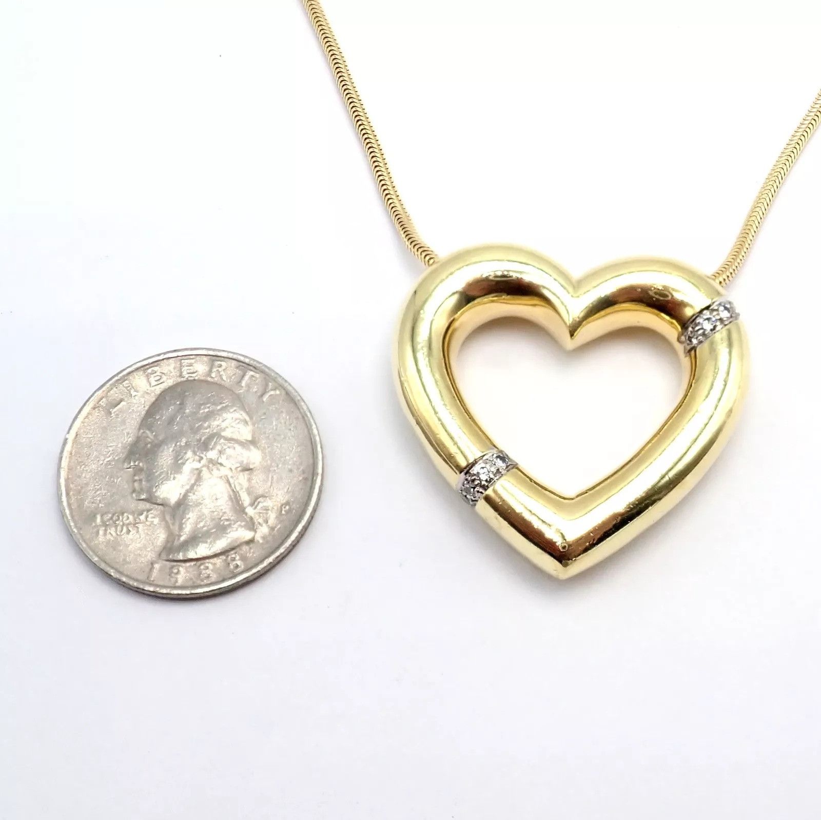 Tiffany & Co. Tiffany & Co 18k Yellow Gold Diamond Large Heart Necklace Size ONE SIZE - 5 Thumbnail