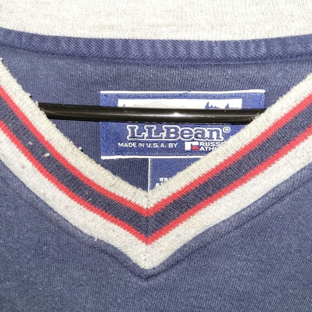 L.L. Bean LLBean, sweatshirt, dark blue, V-neck, men's, EUC, XLT, Size US XL / EU 56 / 4 - 2 Thumbnail