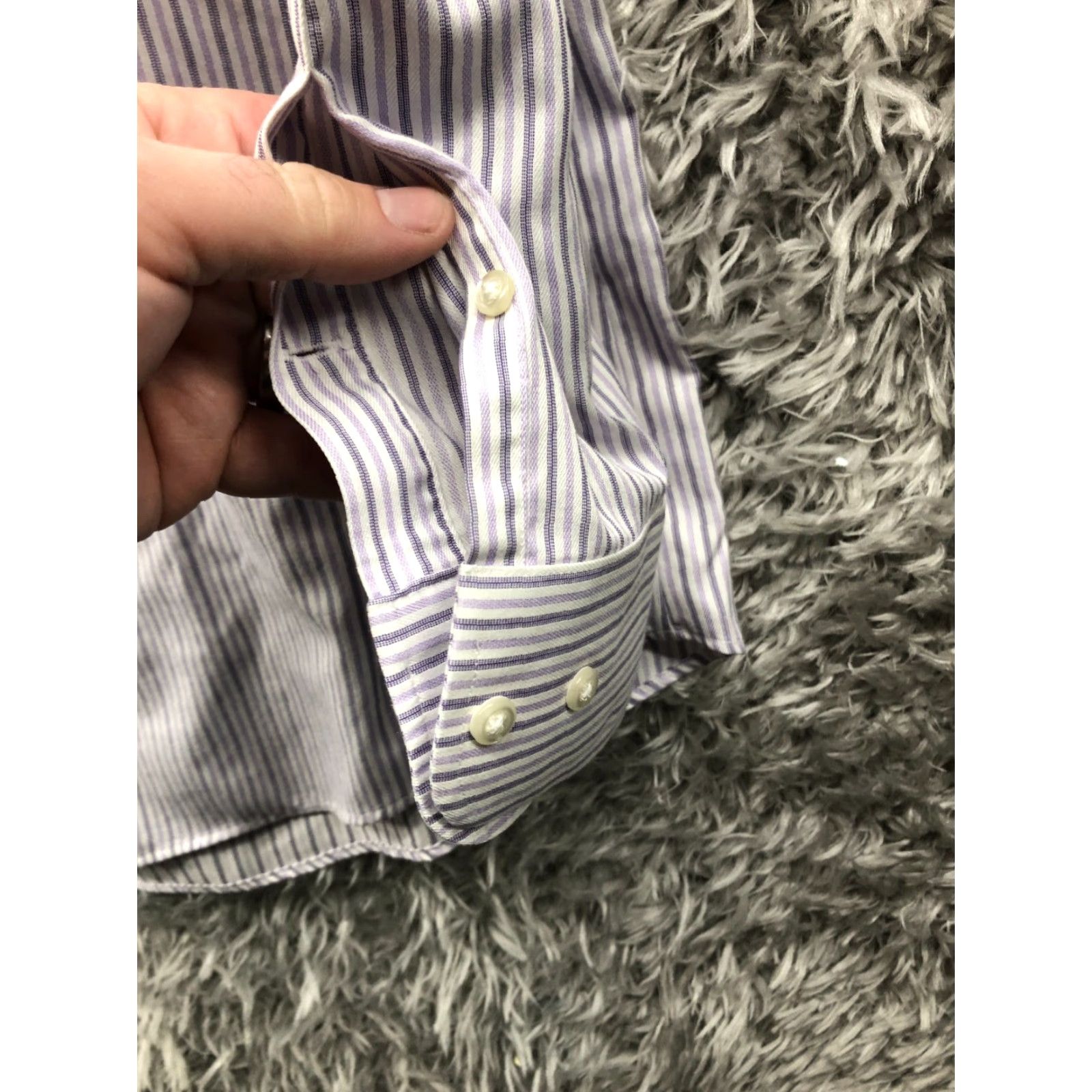 Nordstrom Nordstrom Shirt 18 Mens Long Sleeve Spread Collar Multicolor Strip Button-Up Knit Pattern Striped Casual Modern Classic Size US XXL / EU 58 / 5 - 3 Thumbnail