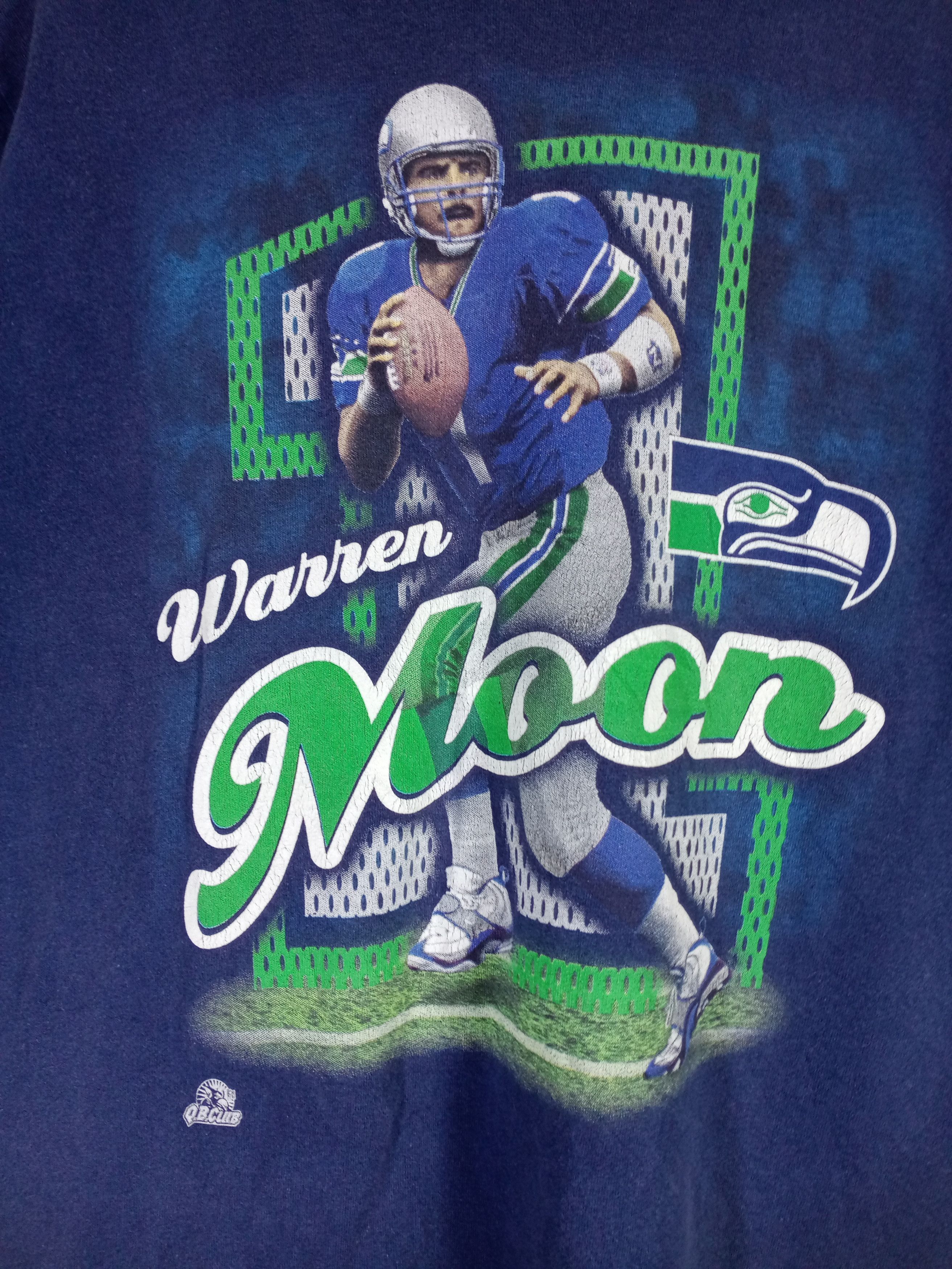 NFL Rare Vintage Seattle Seahawks Warren Moon Tshirt Size US M / EU 48-50 / 2 - 2 Thumbnail