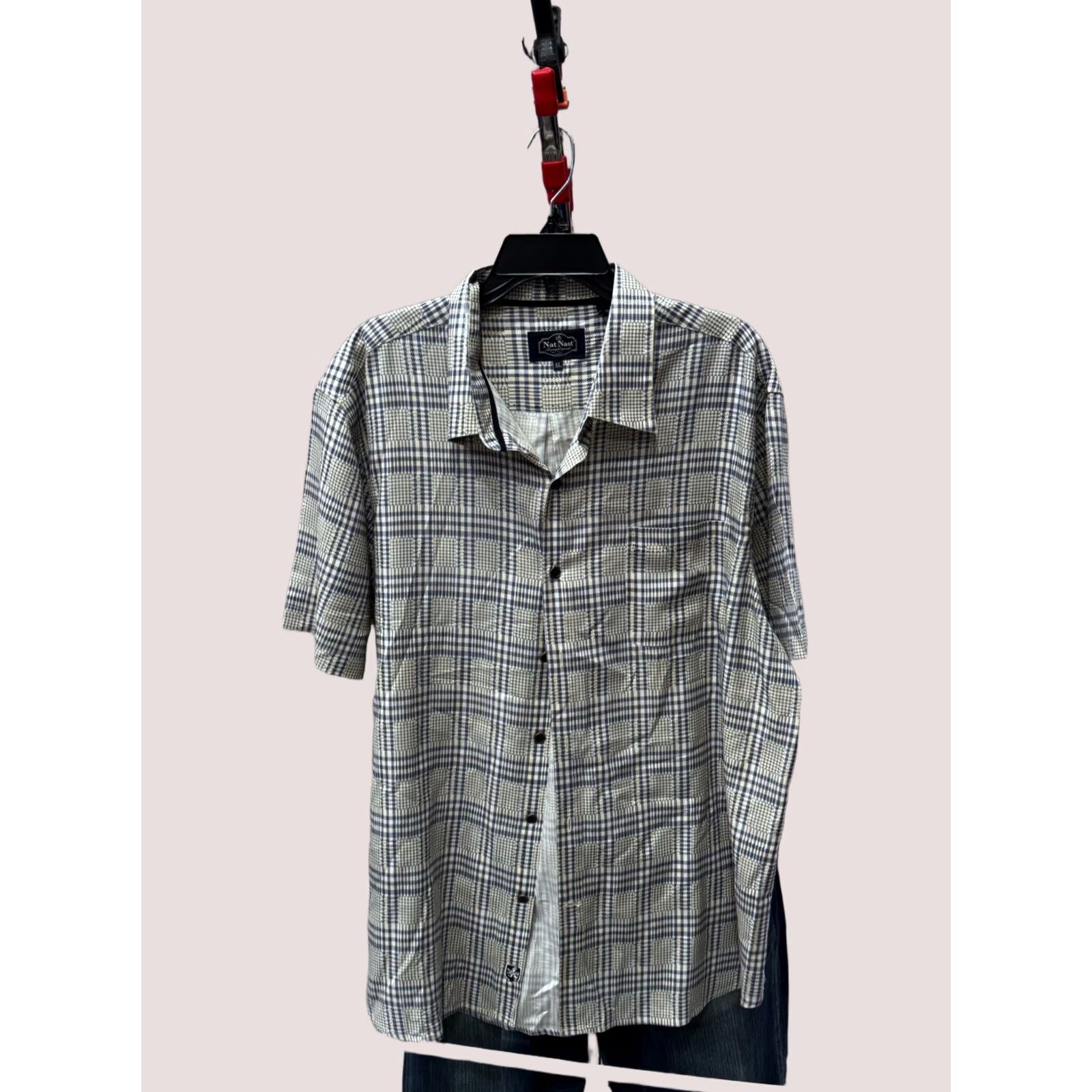 Nat Nast Nat Nast MINT Plaid Silk Button Up Shirt XL Men Short Sleeve Multicolor Shirt Size US XL / EU 56 / 4 - 1 Thumbnail