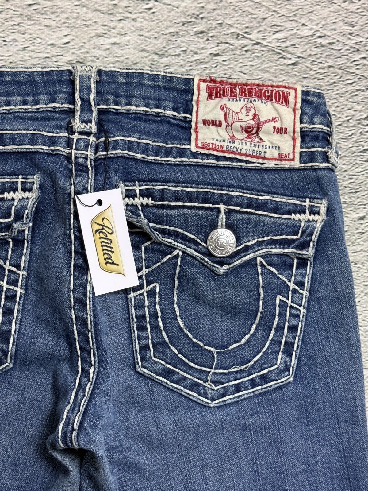 True Religion True Religion blue jeans white thick stitching Billy Size 30" / US 8 / IT 44 - 5 Thumbnail