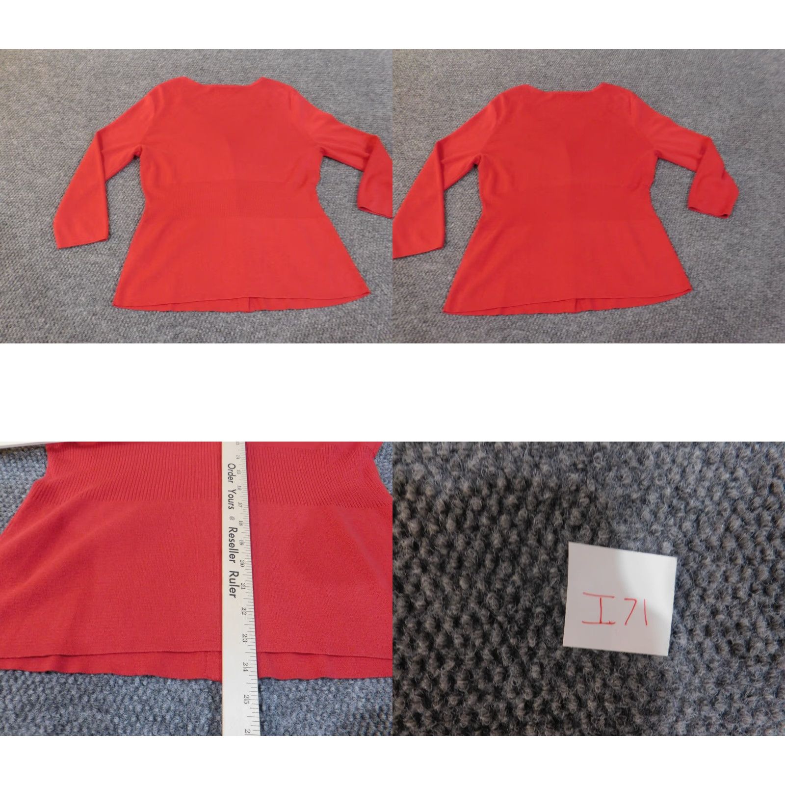 Vintage Zoe Sweater Cardigan Red Knit V-Neck Button Long Sleeve Womens L Cotton Stretch Modern Regular Size L / US 10 / IT 46 - 8 Thumbnail