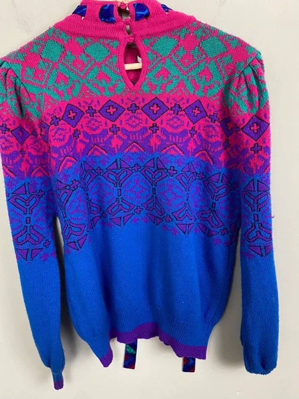 Vintage Vintage Plasma Bleed Knit Sweater Size US S / EU 44-46 / 1 - 1 Thumbnail