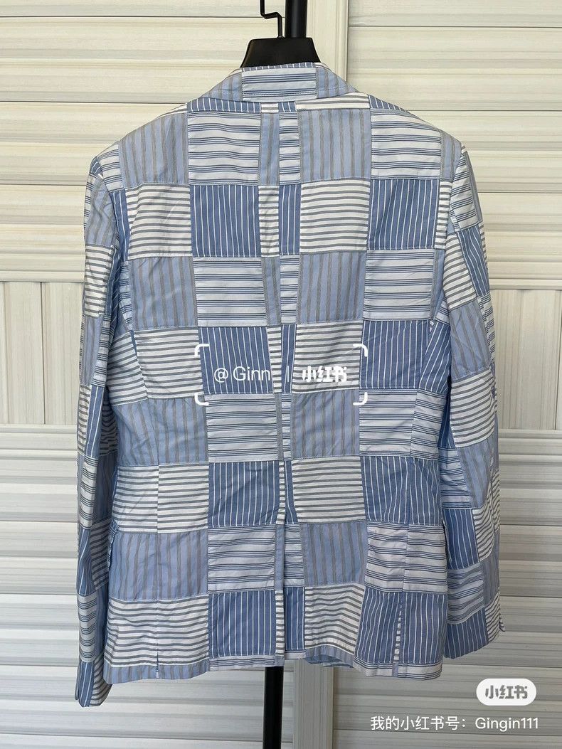 Comme des Garcons Comme Des Garcons Blue striped patchwork blazer Size US XS / EU 42 / 0 - 2 Thumbnail