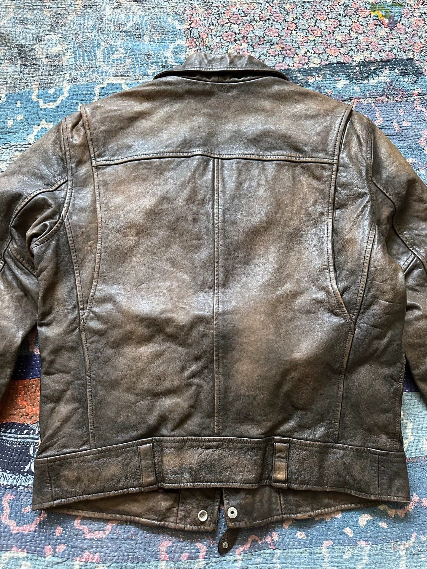 RRL Ralph Lauren RRL Biker Zip-Up Distressed Leather Jacket M Size US M / EU 48-50 / 2 - 2 Thumbnail