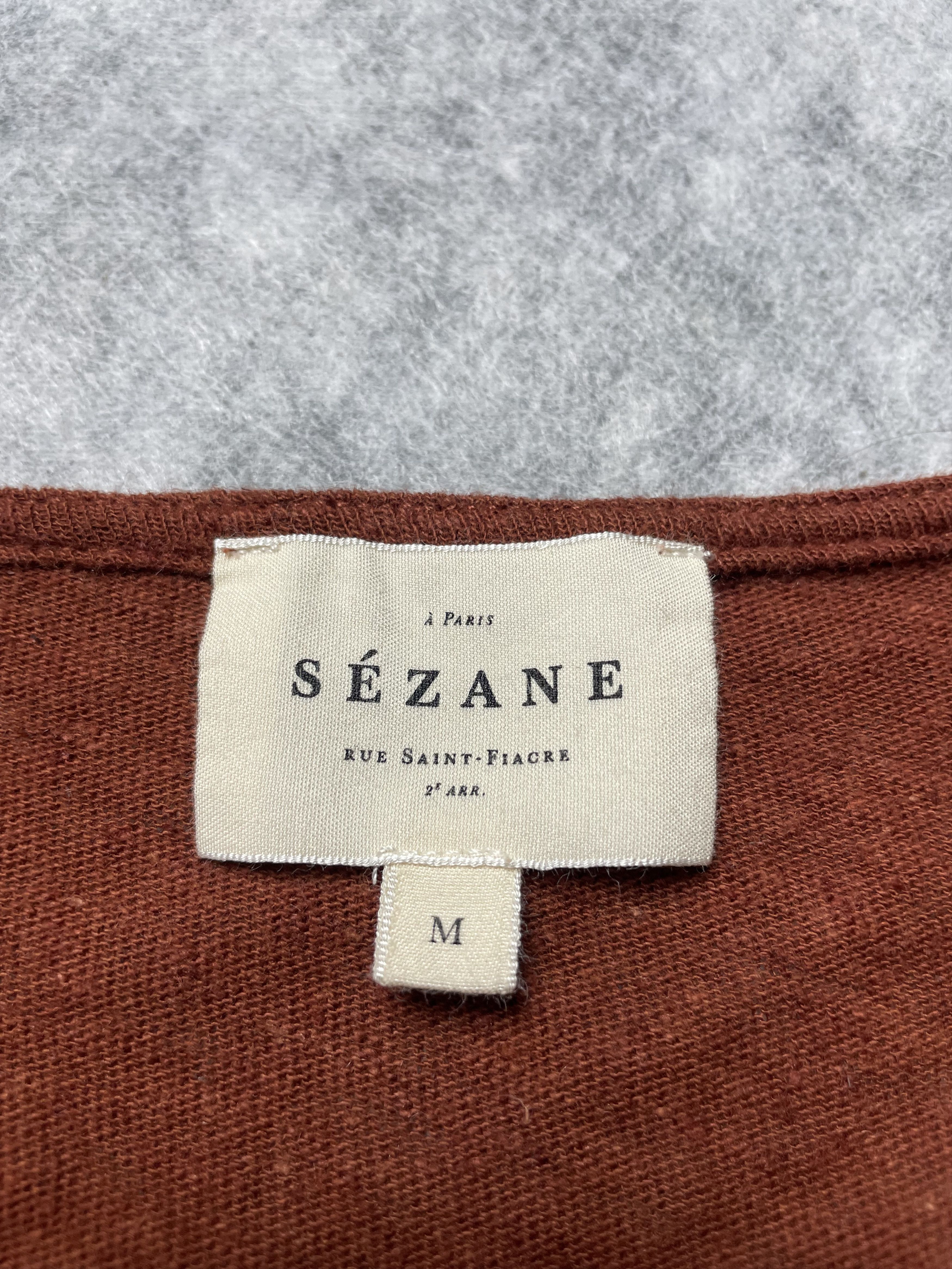 Sezane SEZANE Milo T-shirt Cotton Linen Havana Size M Size L / US 10 / IT 46 - 9 Thumbnail