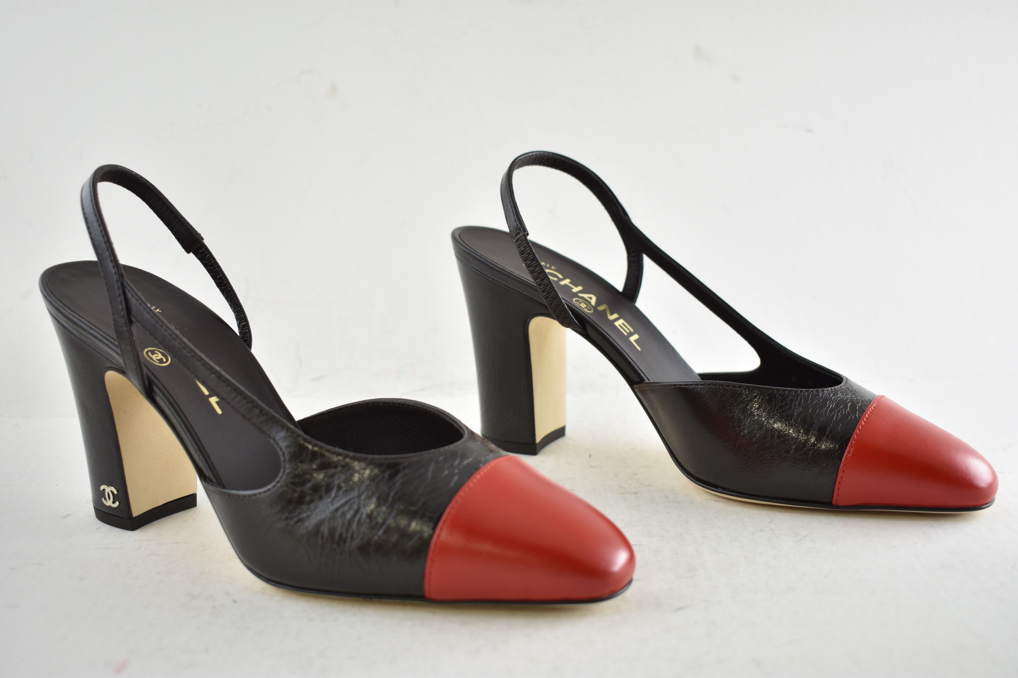 Chanel 26S Blazy Red CC Coco Sling Slingback Block Heel Pump 41c Size US 11 / IT 41 - 4 Thumbnail