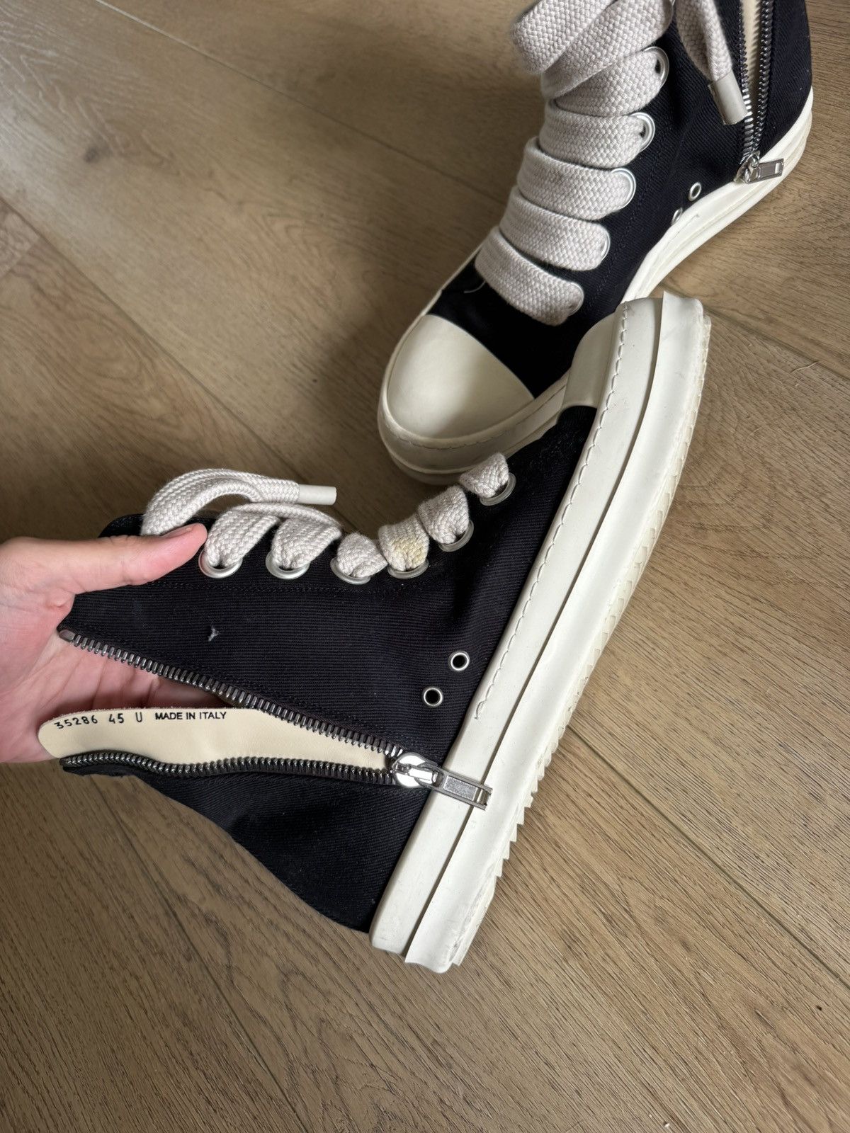 Rick Owens Jumbo Laced Ramones Size US 12 / EU 45 - 7 Thumbnail