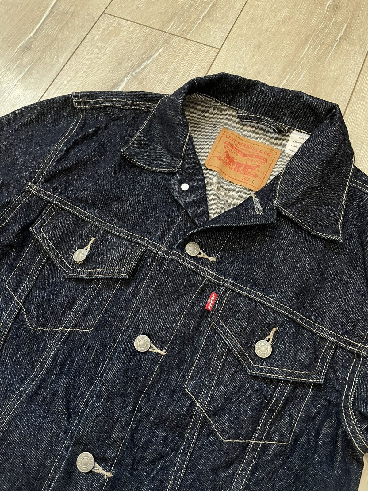 Levi's × Vintage Levi's Men's Size L Trucker Denim Jacket Dark Wash Rinse Size US L / EU 52-54 / 3 - 4 Thumbnail
