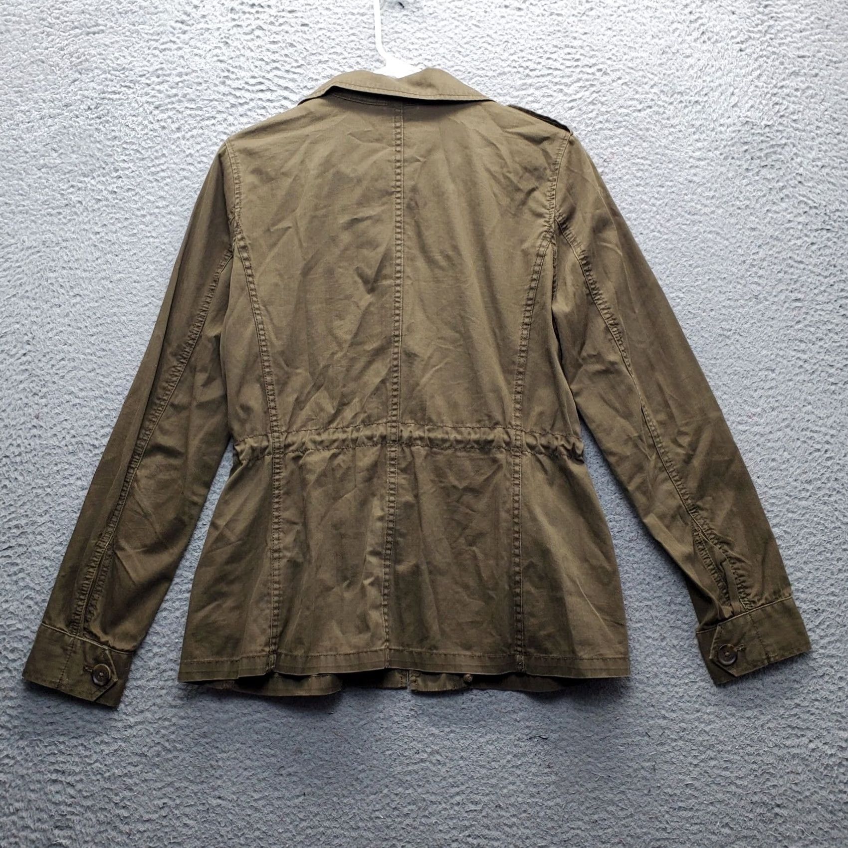 J.Crew J.CREW Utility Jacket Womens S Green Interior Drawstring Long Sleeve Button-Up: Womens Size S Jacket Green J.CREW Outdoor Everyday Size S / US 4 / IT 40 - 2 Thumbnail